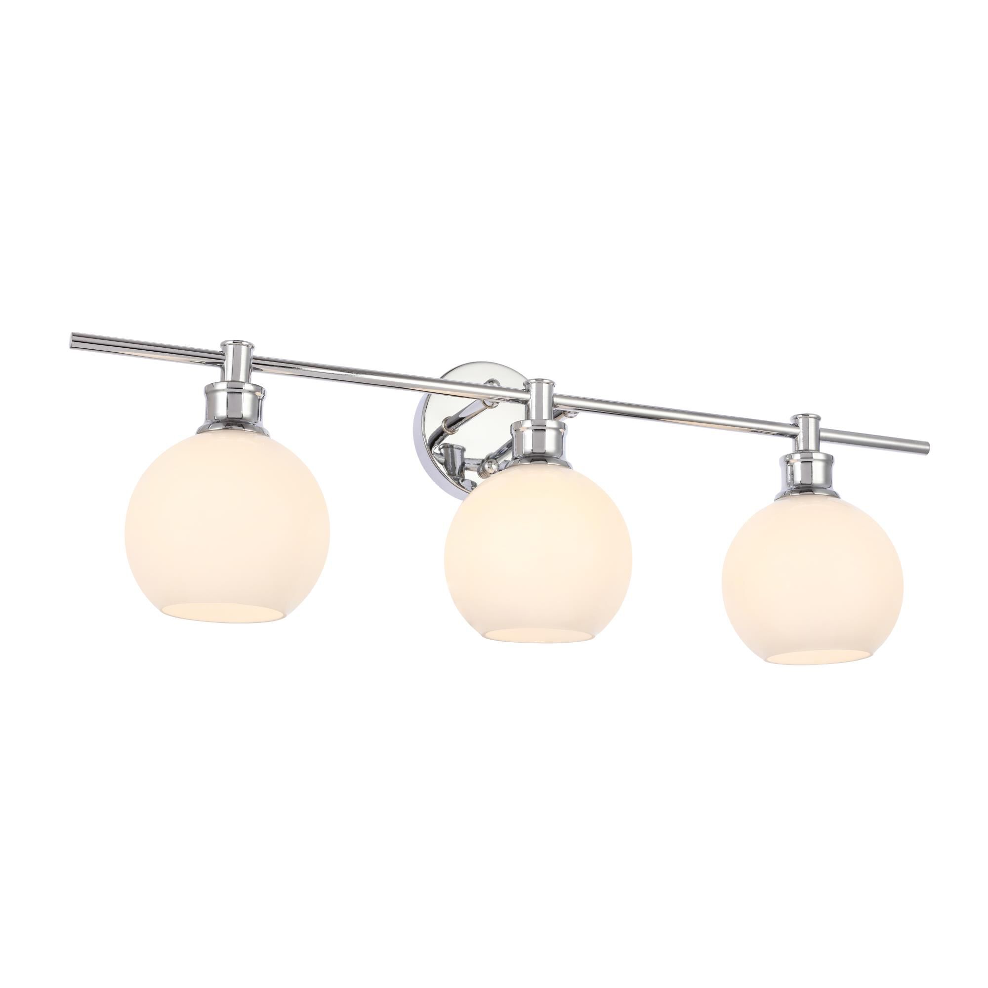 Shown in Chrome finish and Frosted White  glass