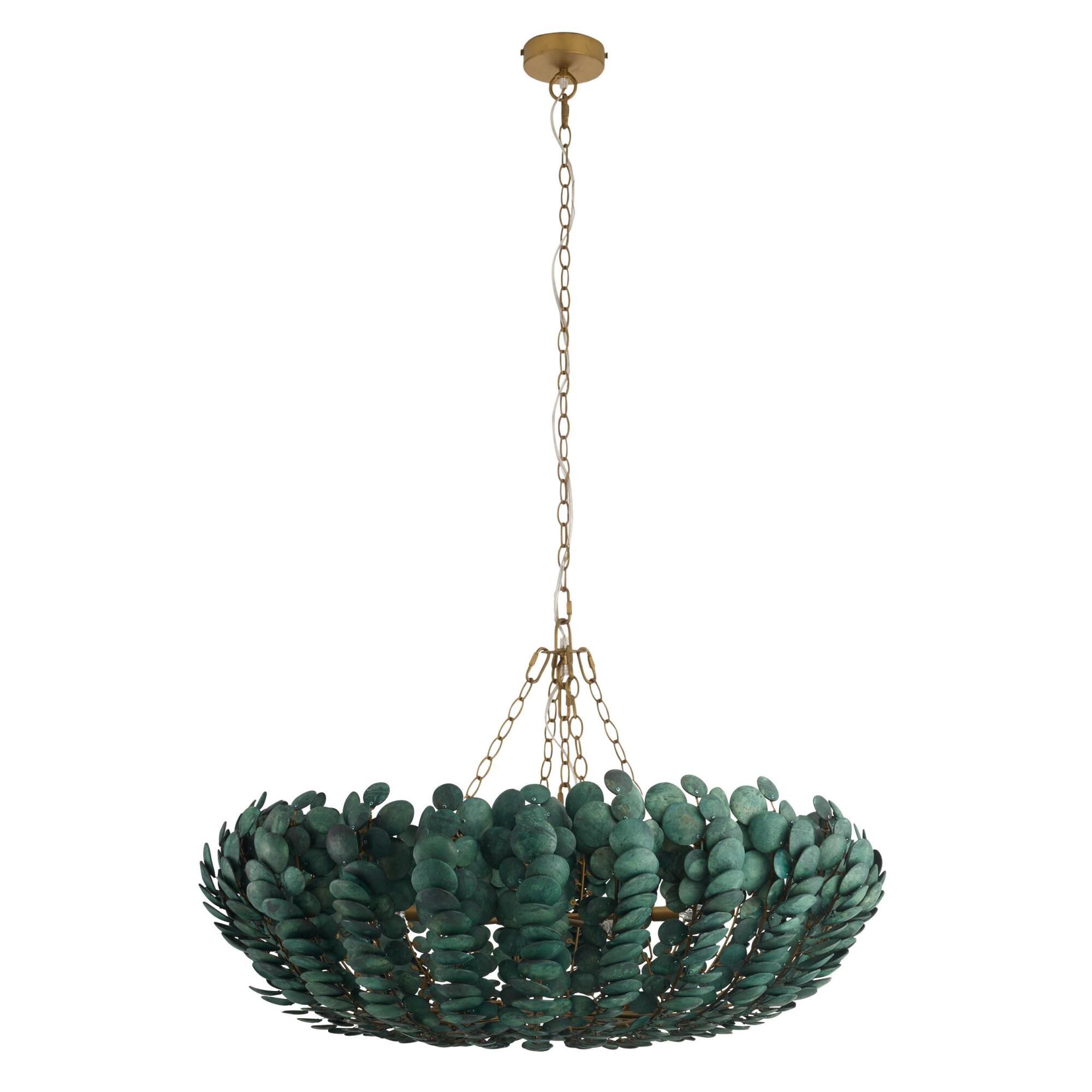 Shown in Eucalyptus Stain and Antique Brass finish