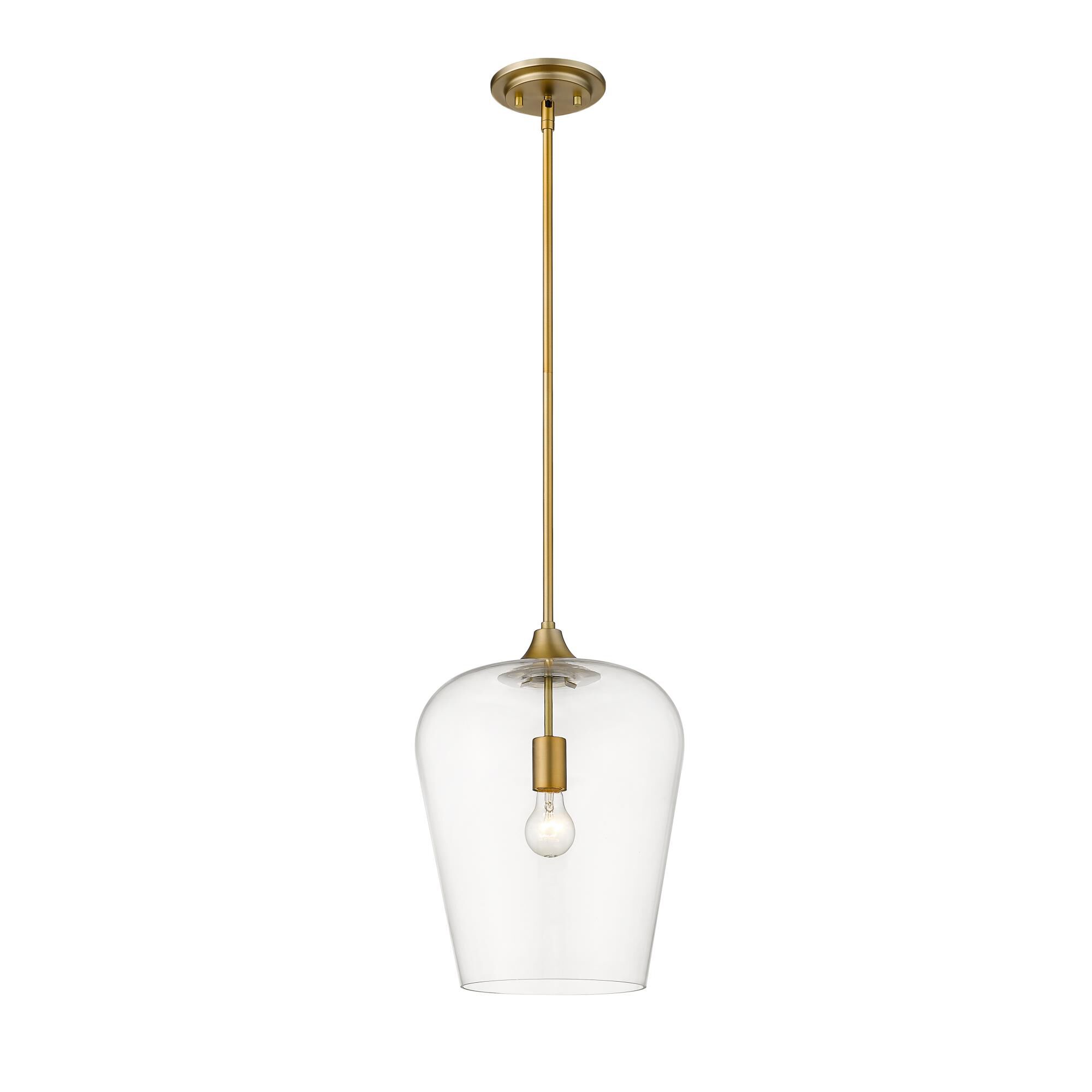 Shown in Olde Brass finish and Glass shade