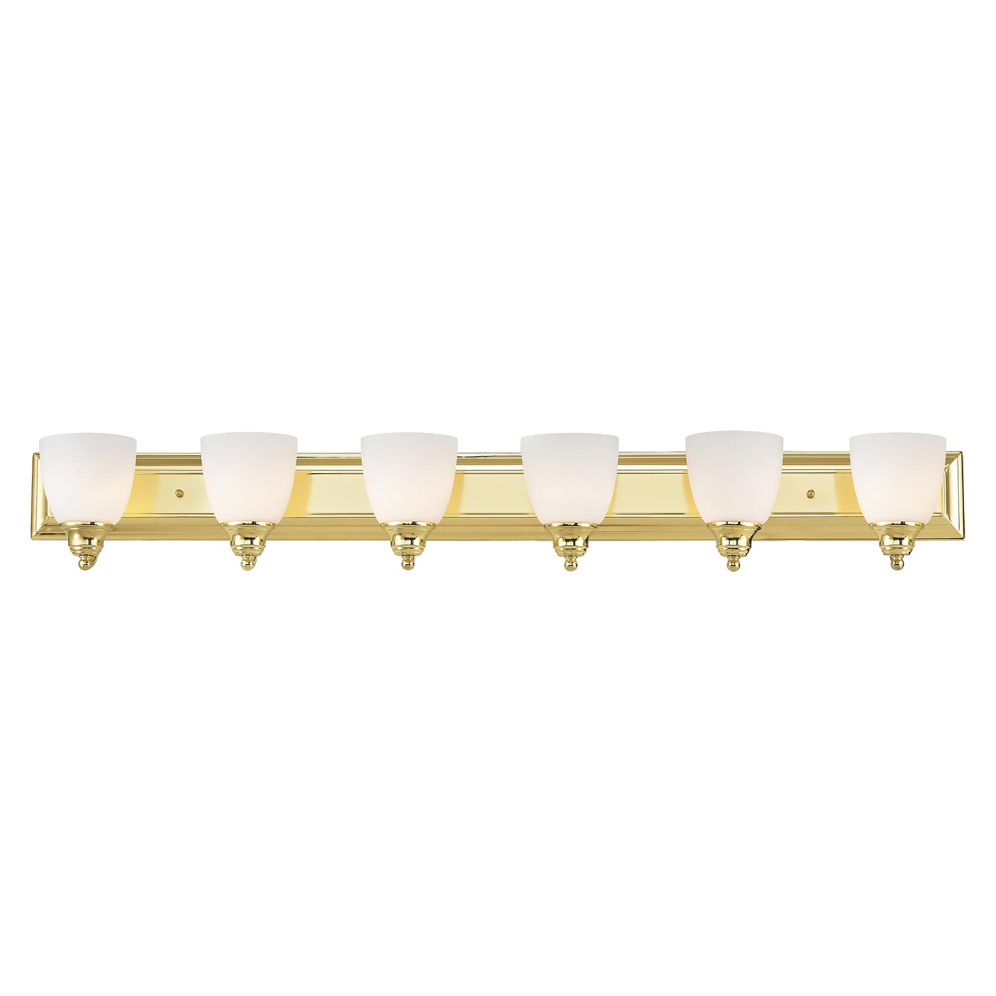 Shown in Polished Brass finish and Hand Blown Satin Opal White glass