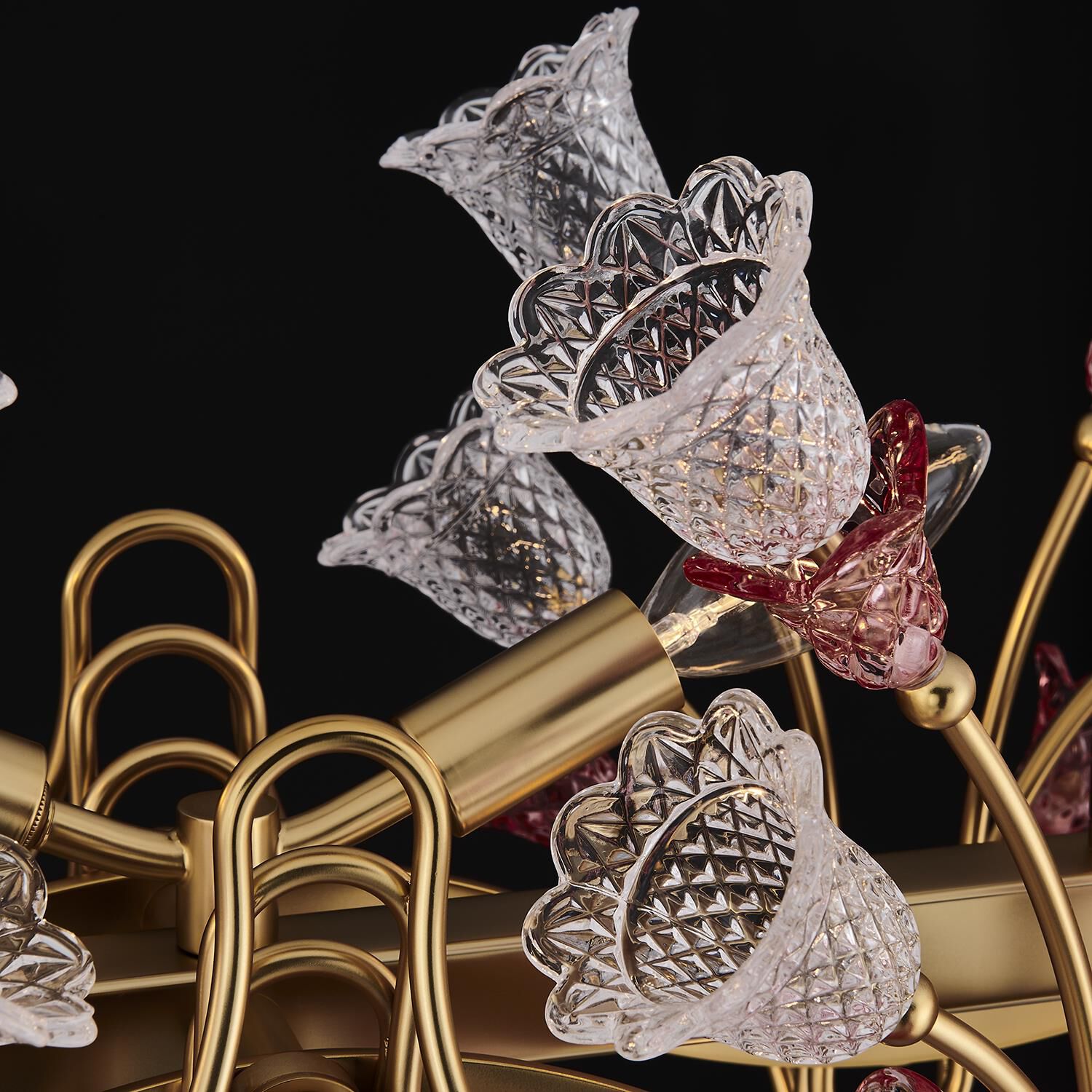 Shown in Antique Brass finish and Vintage Rose crystal