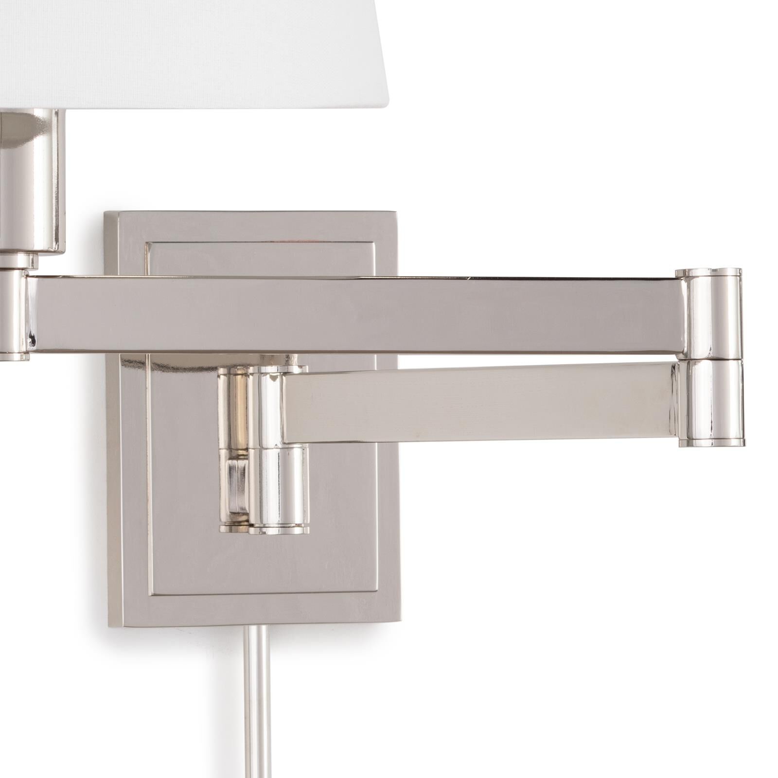 Shown in Polished Nickel finish and Linen shade