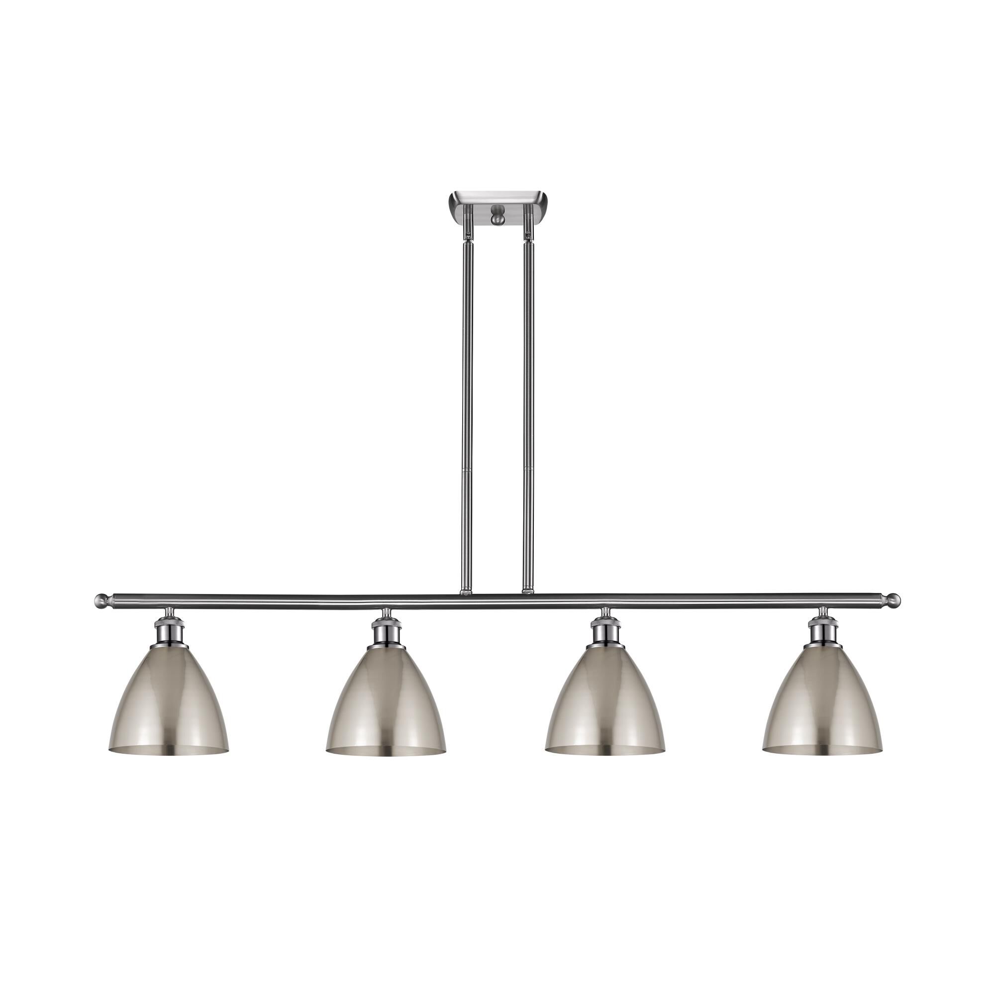 Shown in Brushed Satin Nickel finish and Brushed Satin Nickel Ballston Dome shade