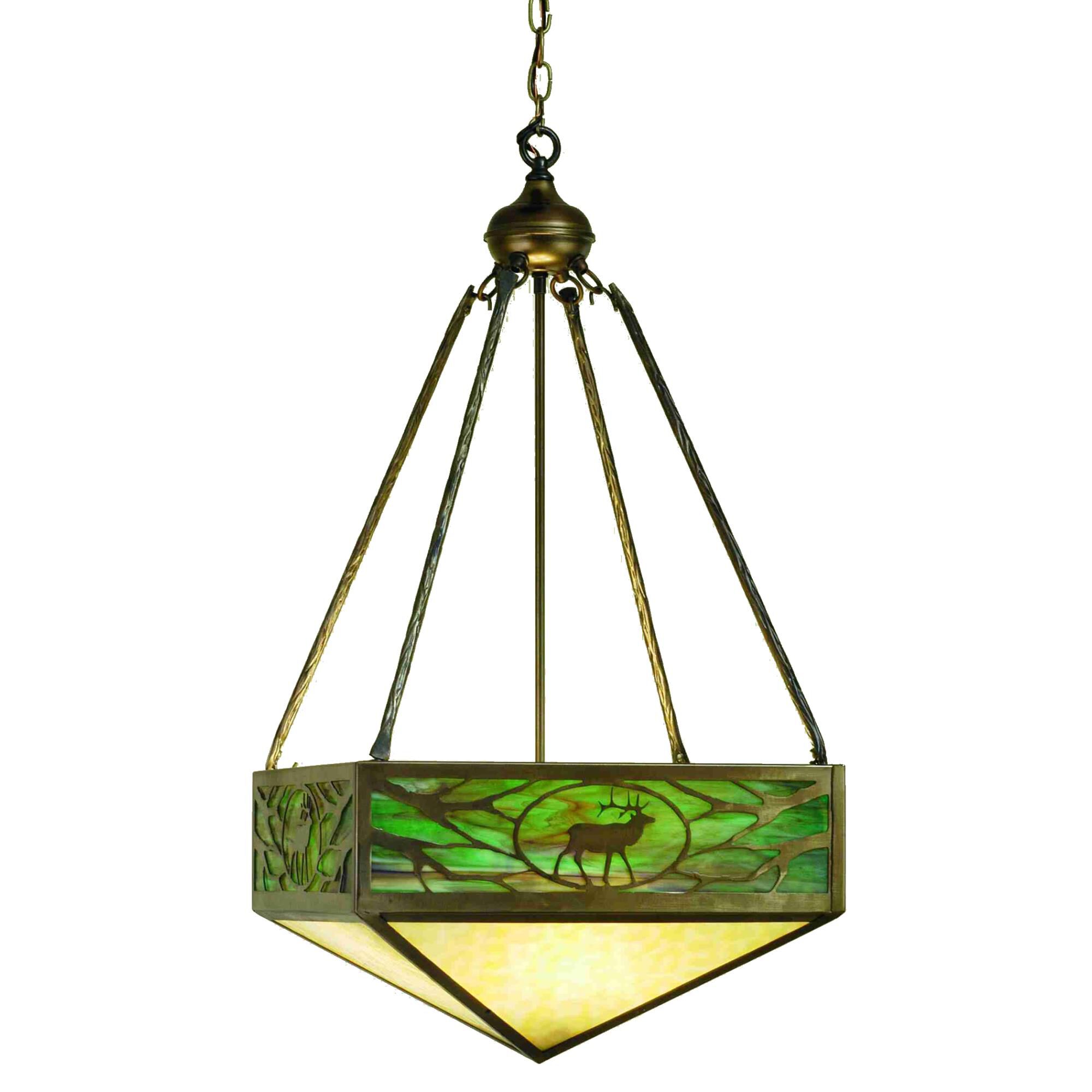Shown in Antique Copper finish and Beige glass