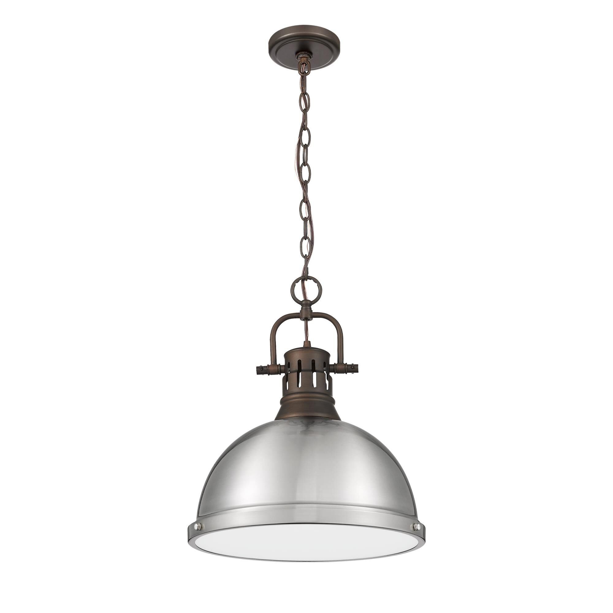 Shown in Rubbed Bronze finish and Pewter shade