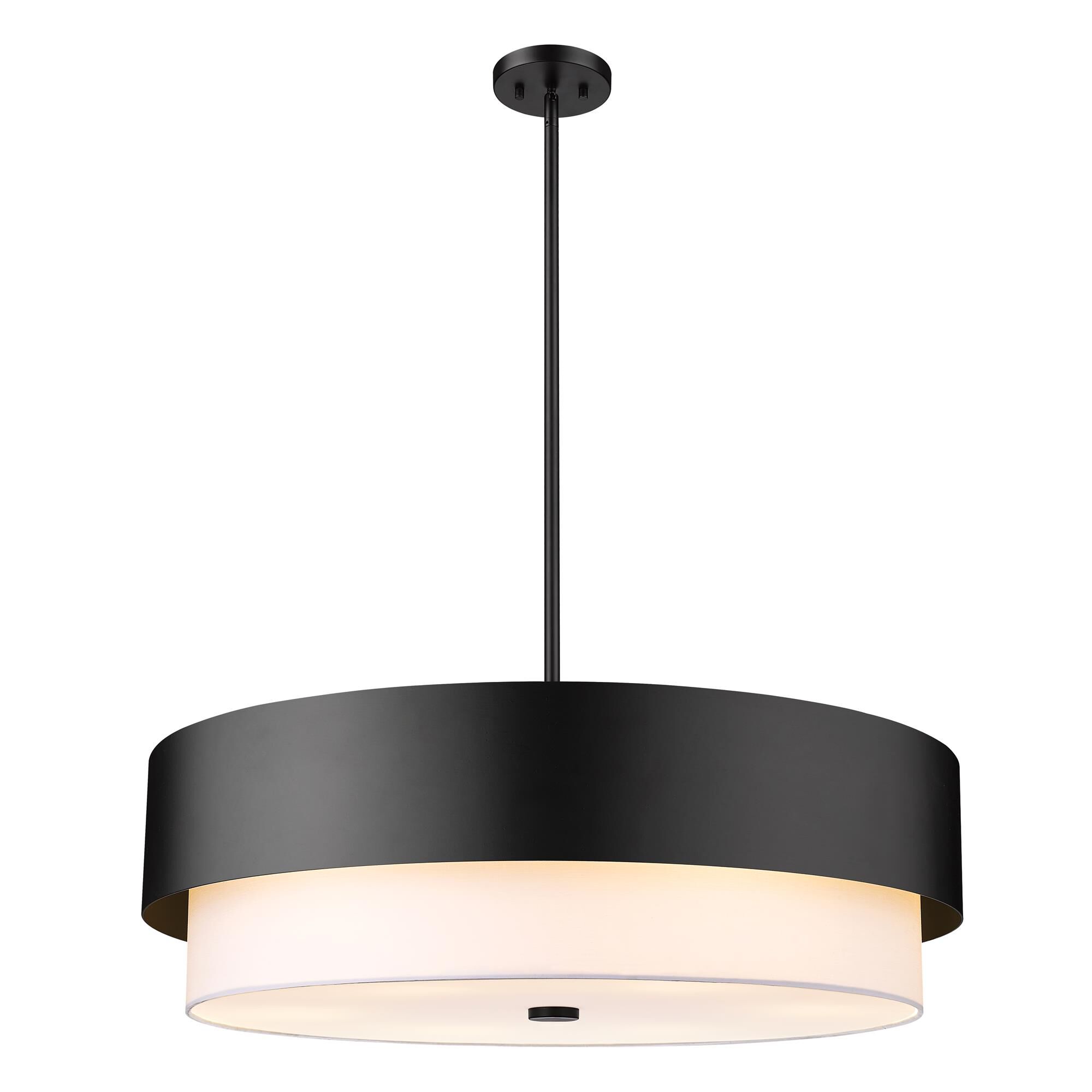 Shown in Matte Black finish and White glass