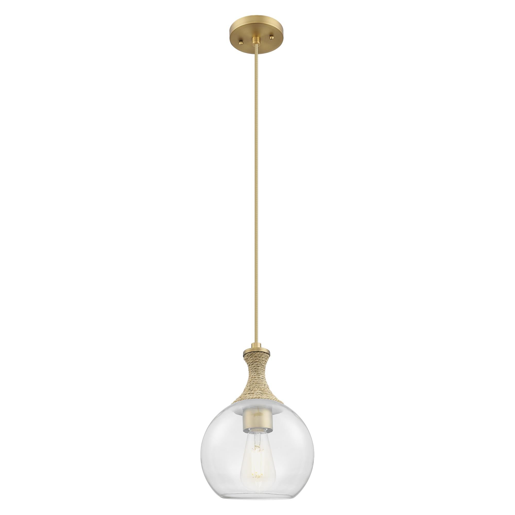 Shown in Brushed Brass finish and Clear glass