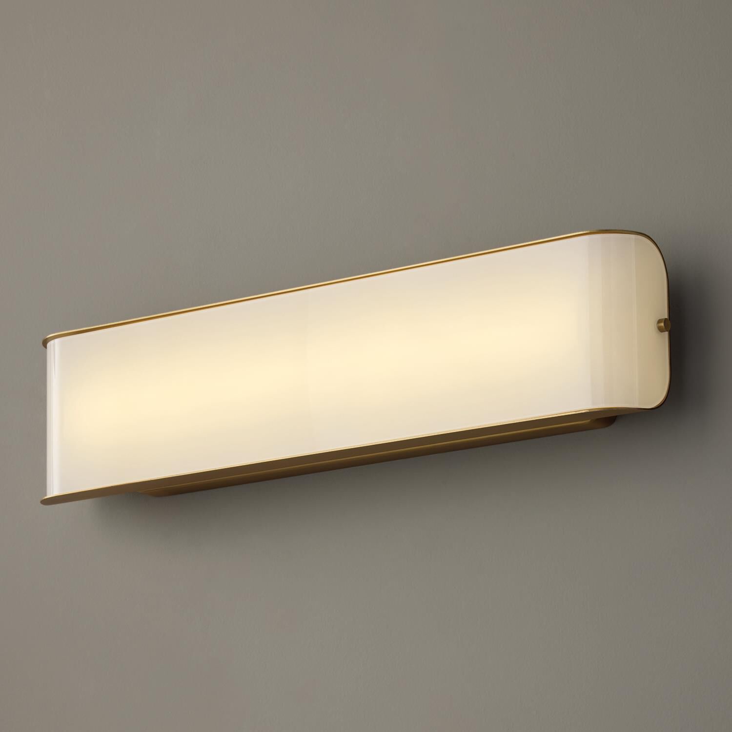 Shown in Aged Brass finish and White Milk glass
