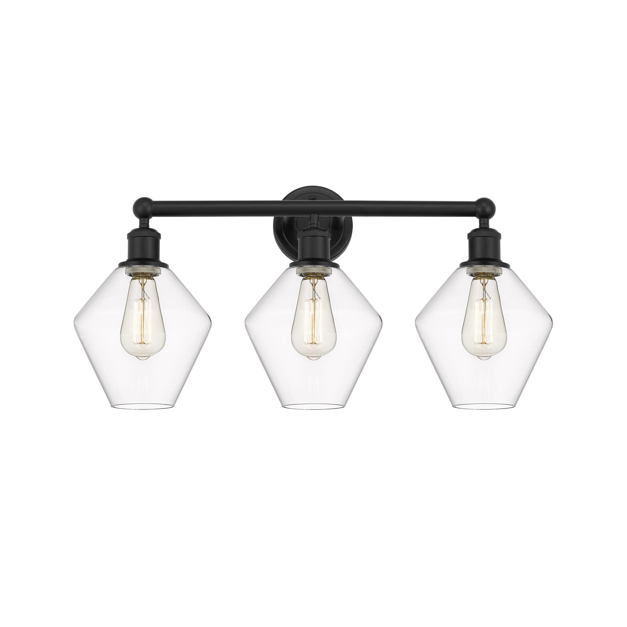 Shown in Matte Black finish and Clear glass