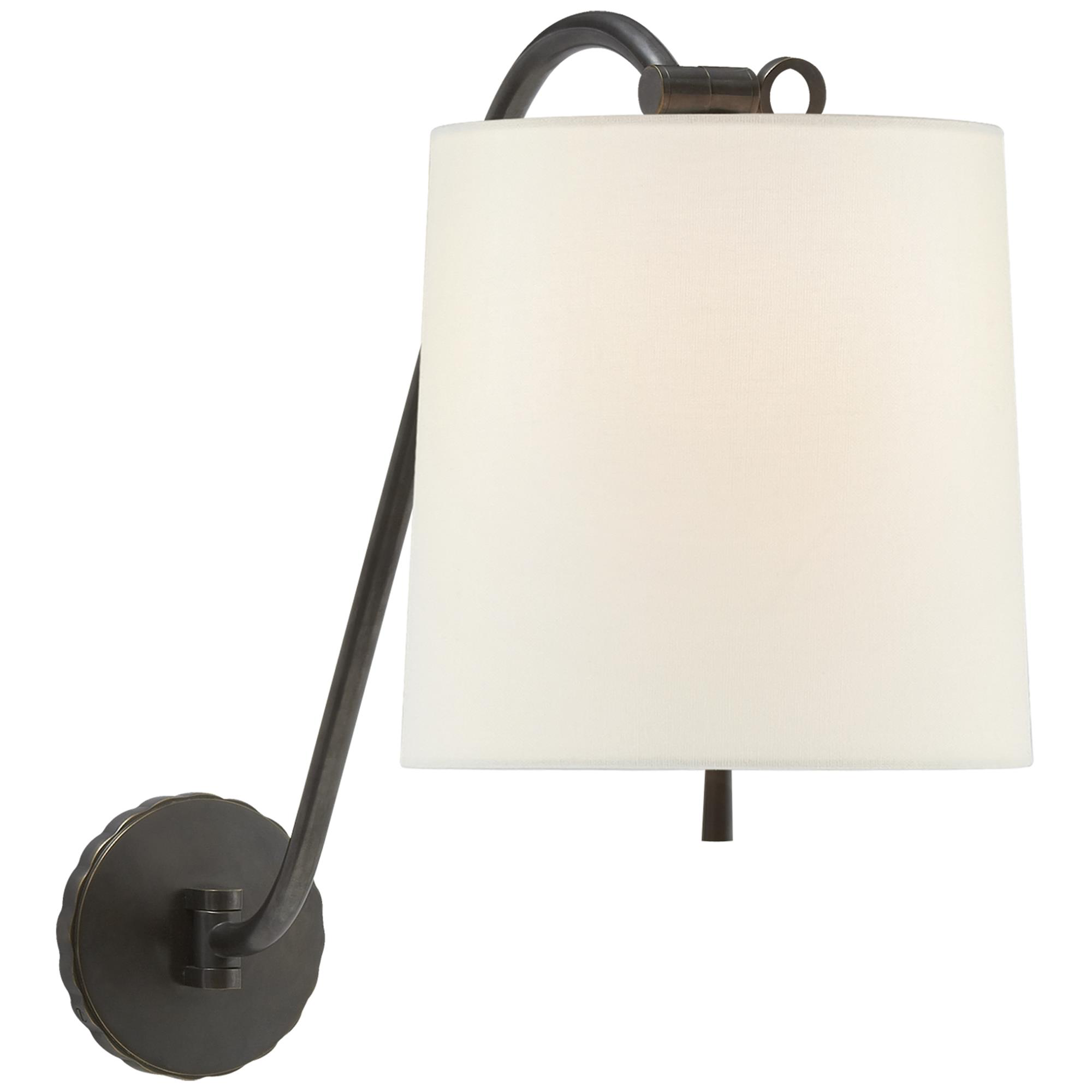 Shown in Bronze finish and Linen shade