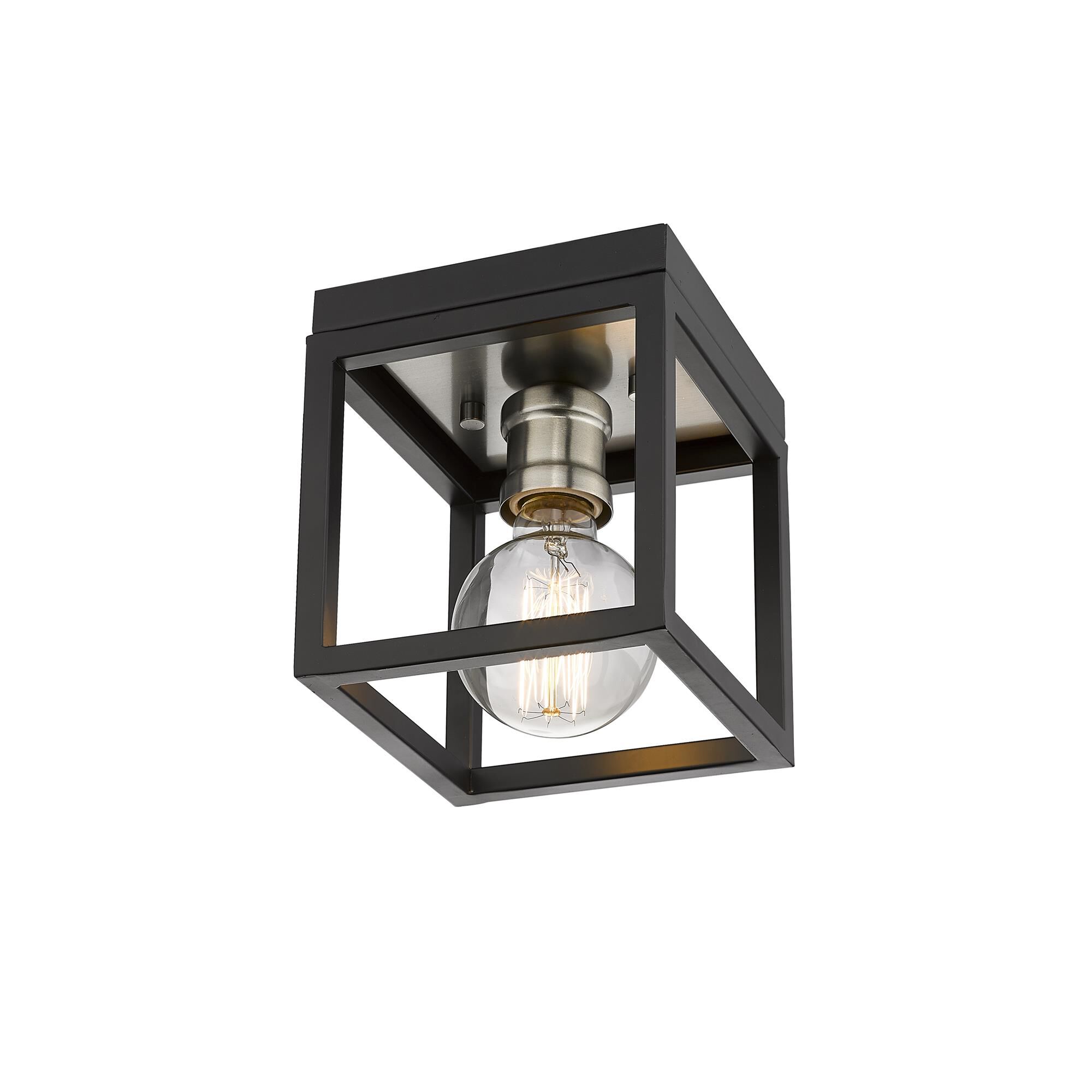 Shown in Matte Black + Brushed Nickel finish and --- glass and --- shade