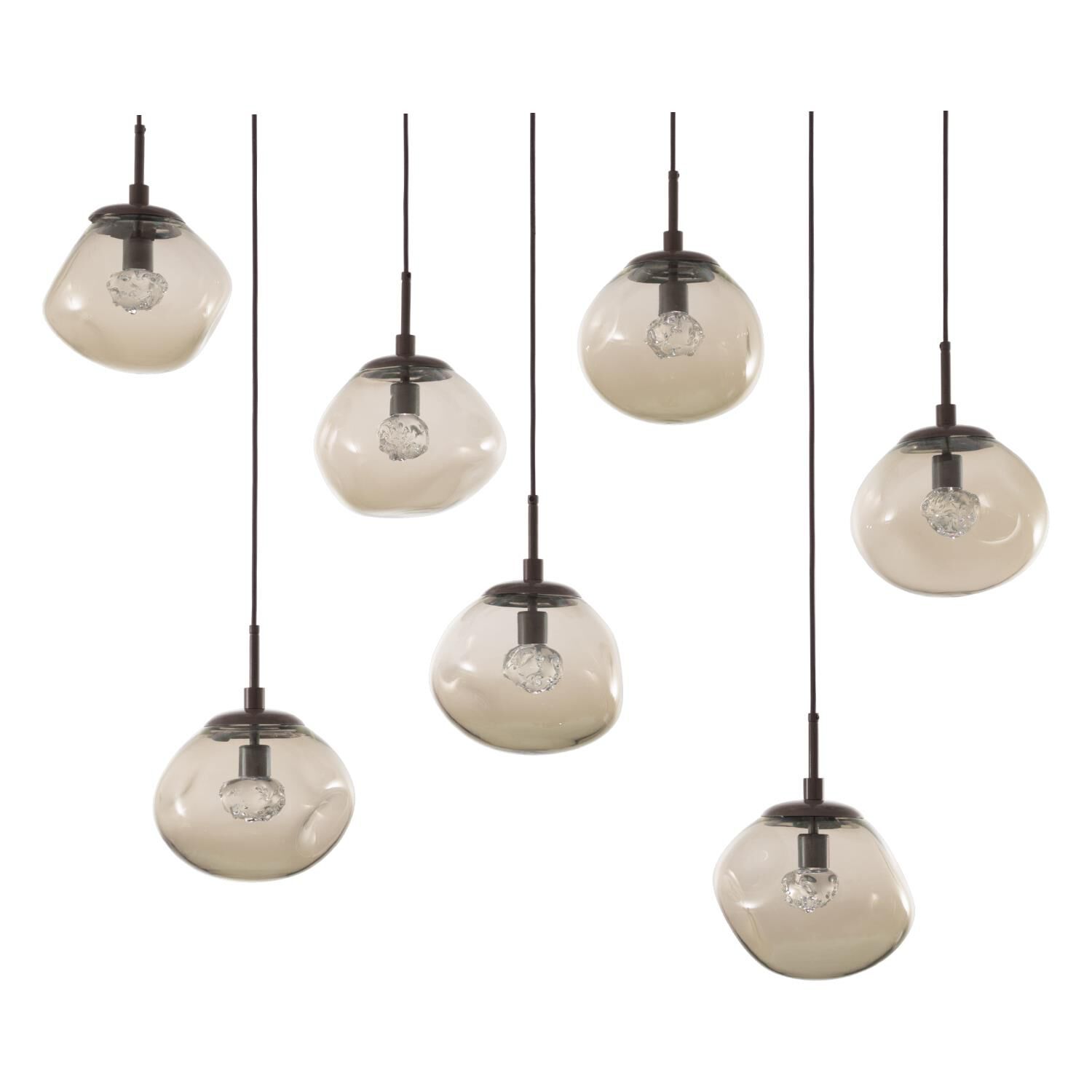 Shown in Flat Bronze finish and Floret Inner Bronze Outer glass