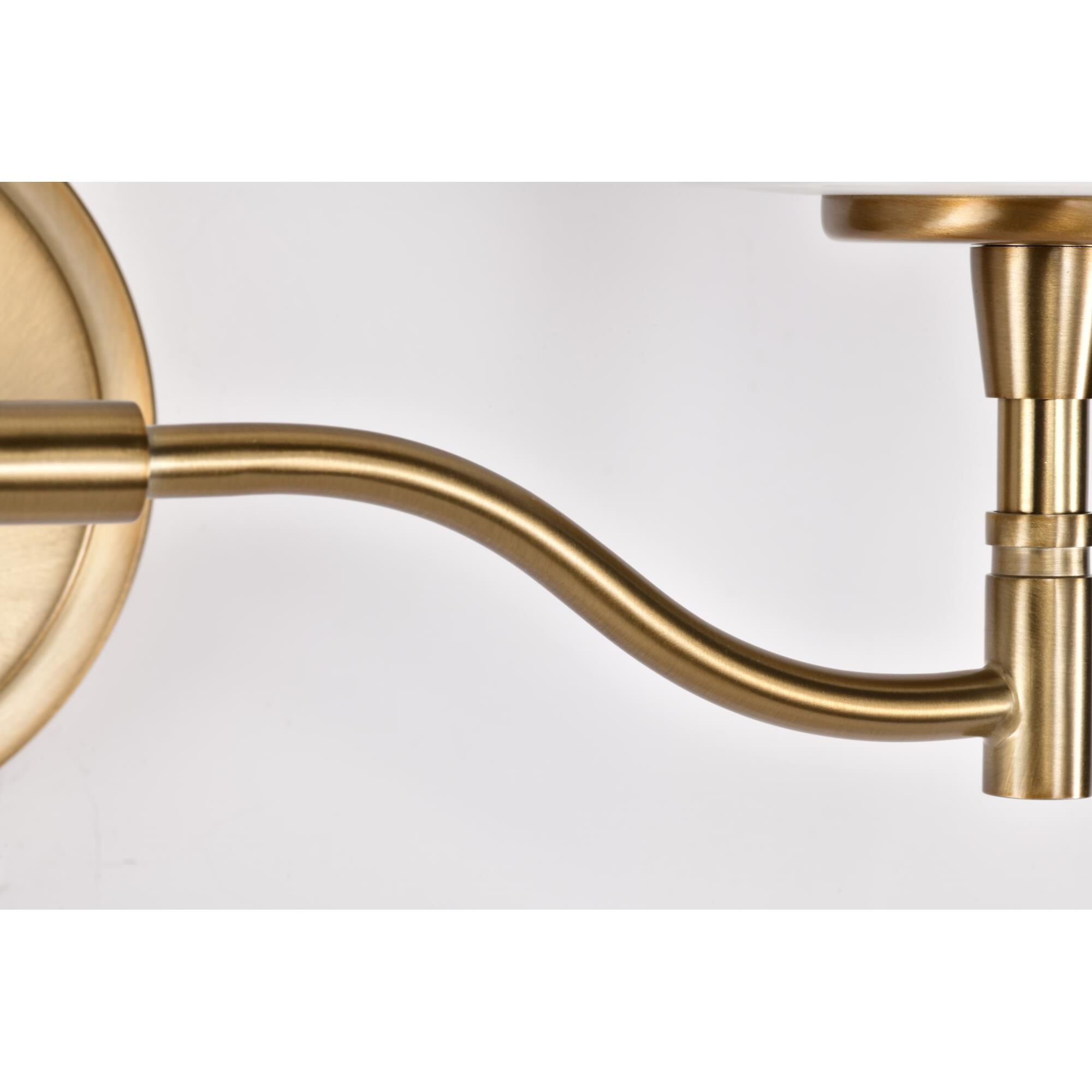 Shown in Burnished Brass finish and White Opal glass