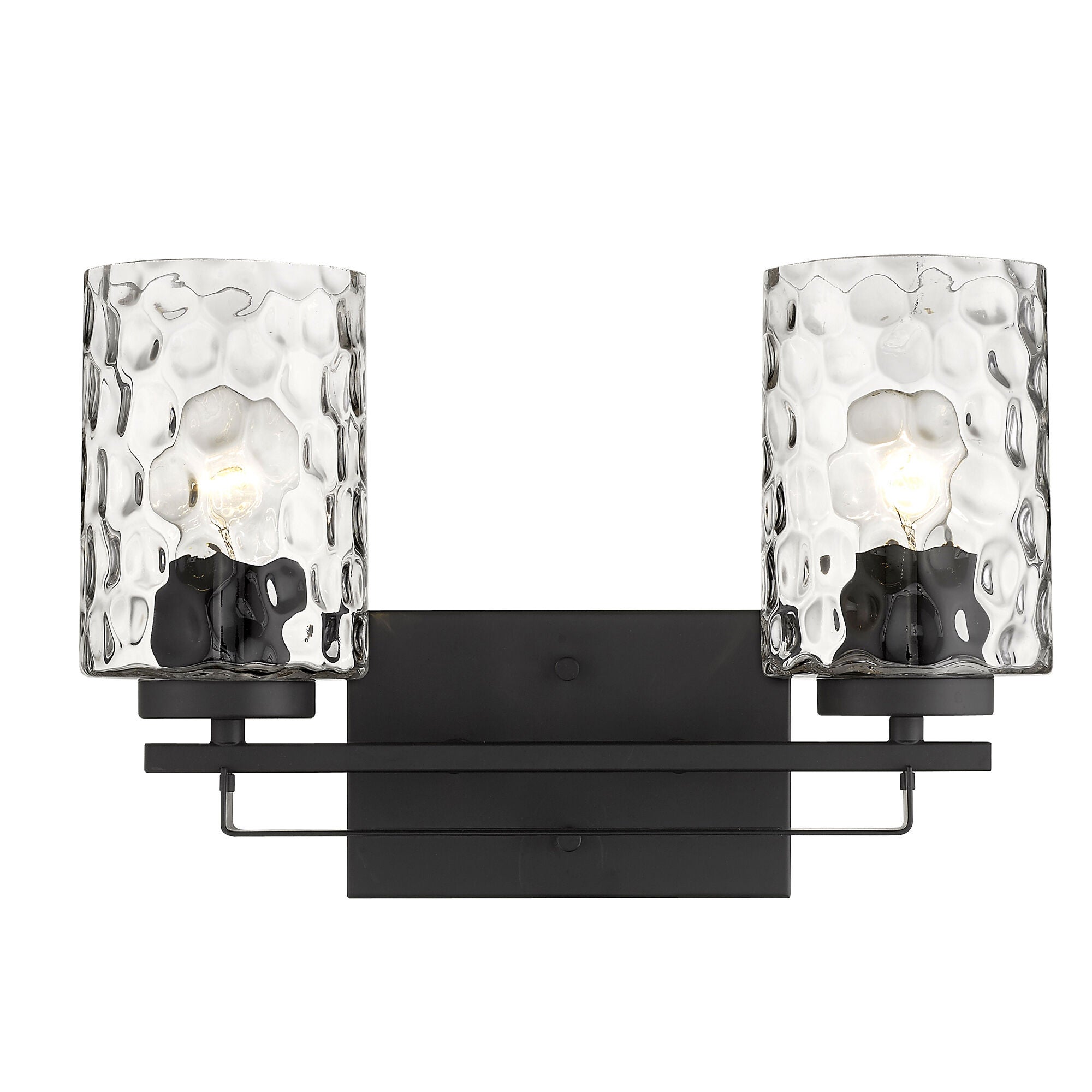 Shown in Matte Black finish and Clear glass and Clear, Optic Cylindrical Glass shade