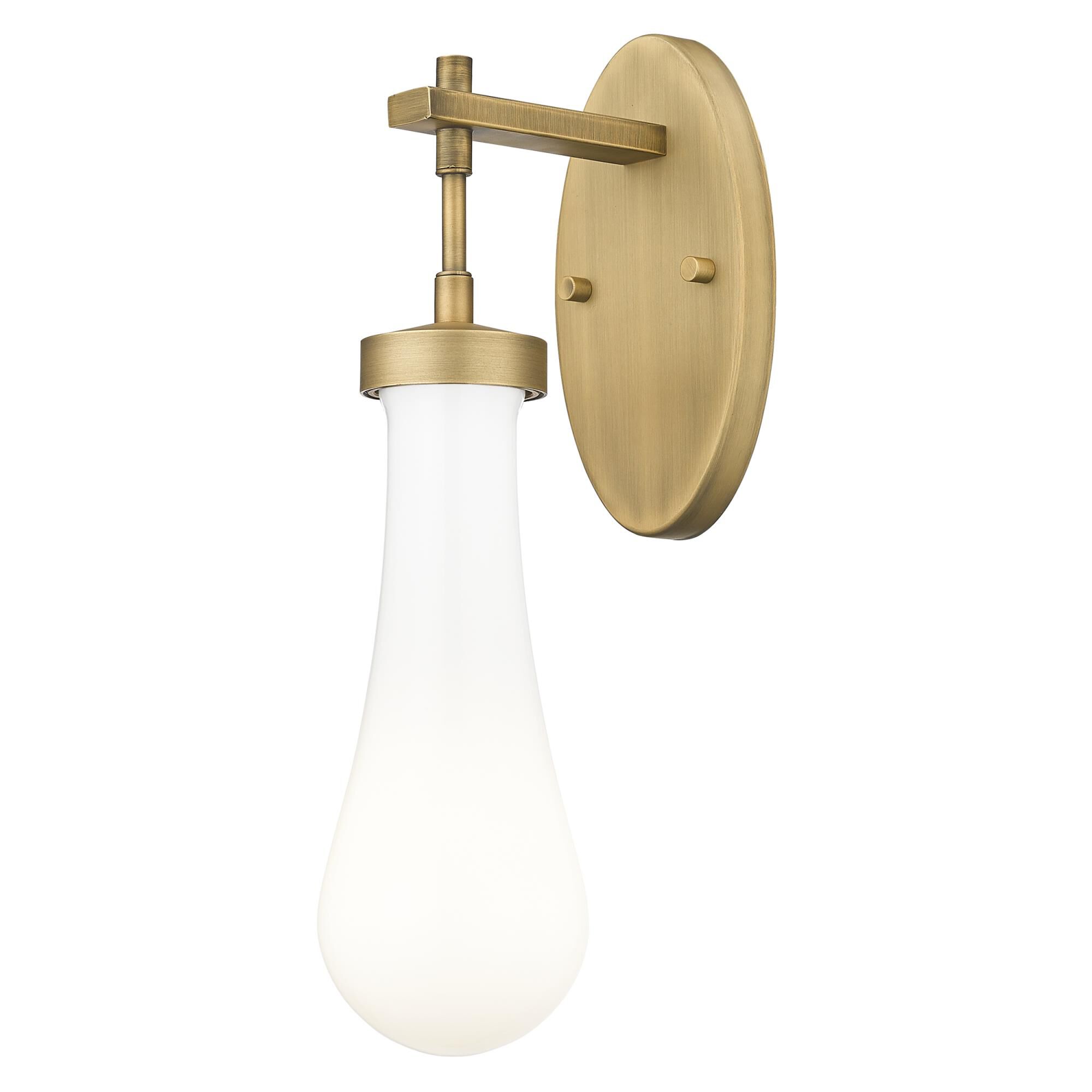 Shown in Brushed Brass finish and Gloss White glass