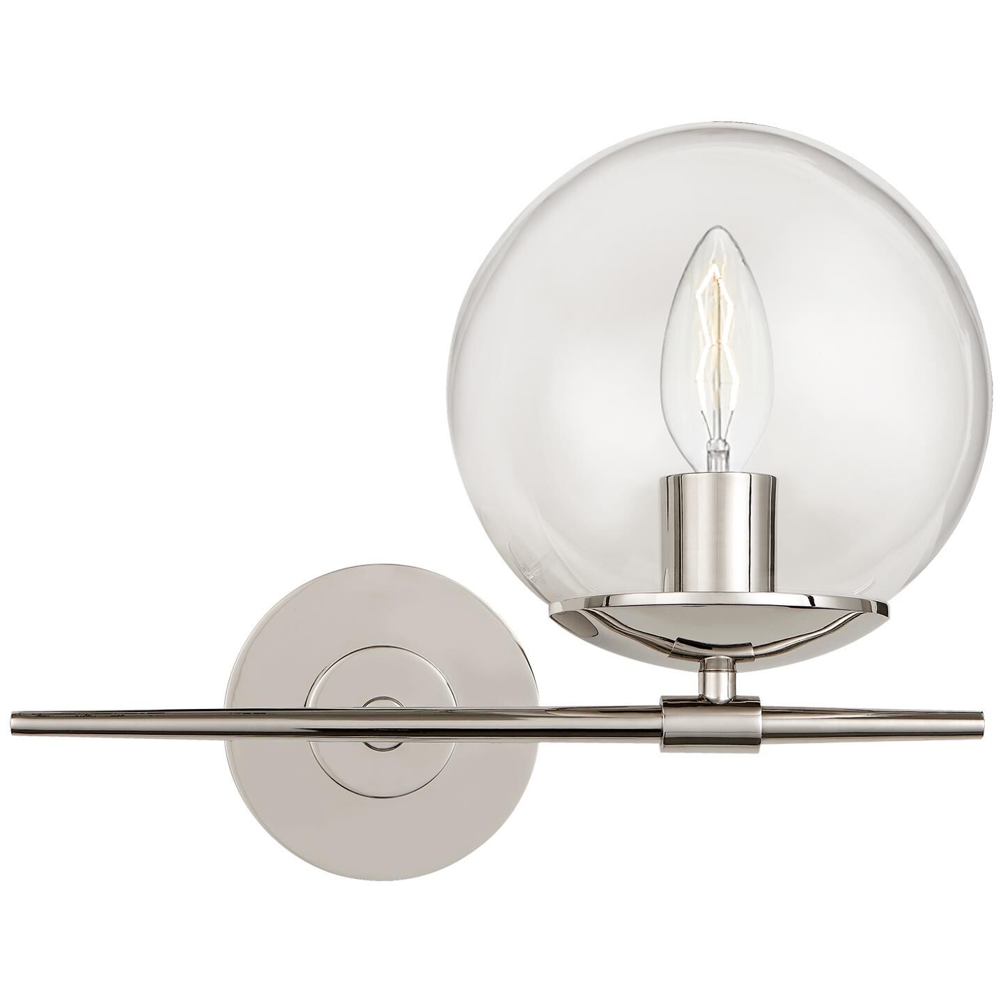 Shown in Polished Nickel finish and Clear glass 