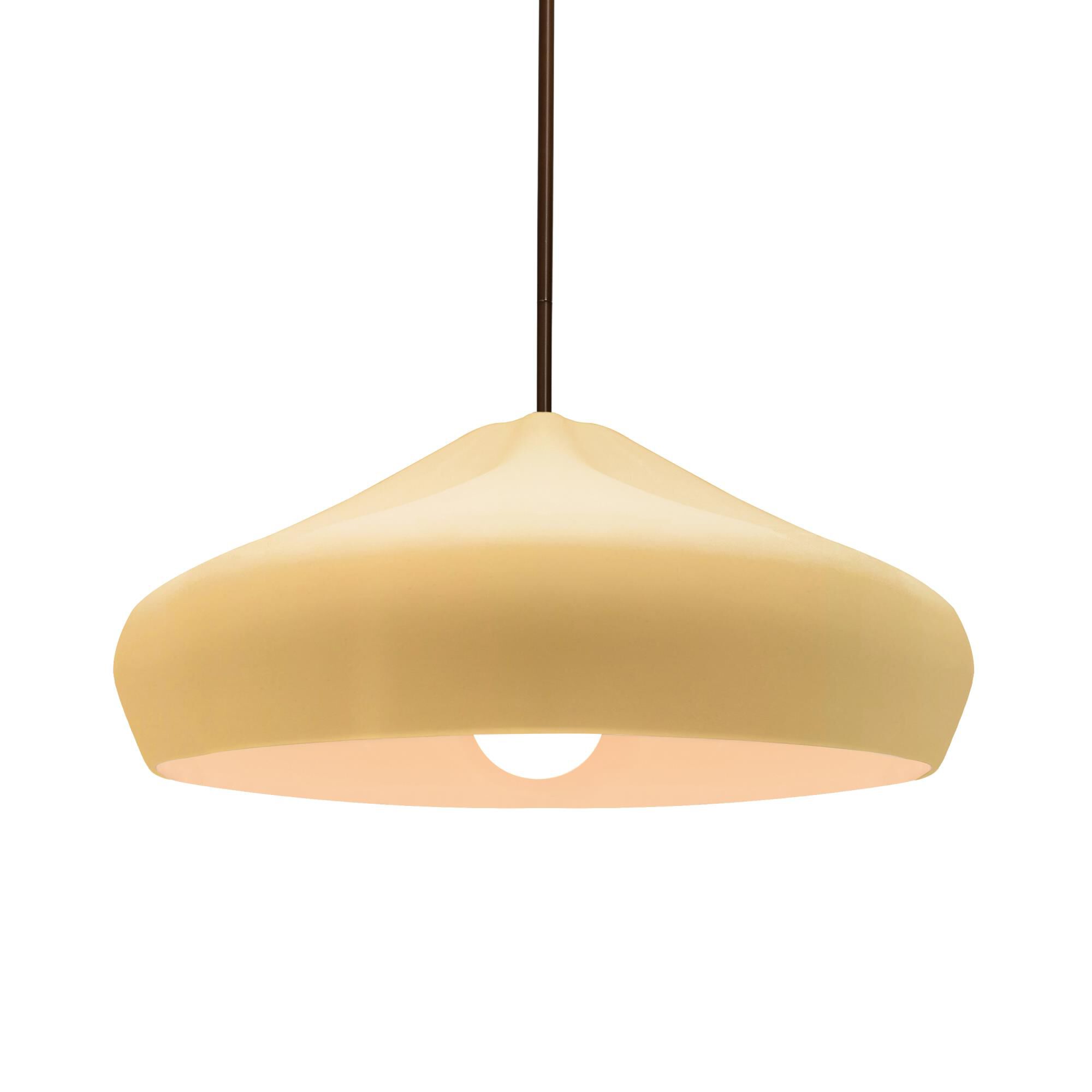 Shown in Dark Bronze finish and Muted Yellow shade