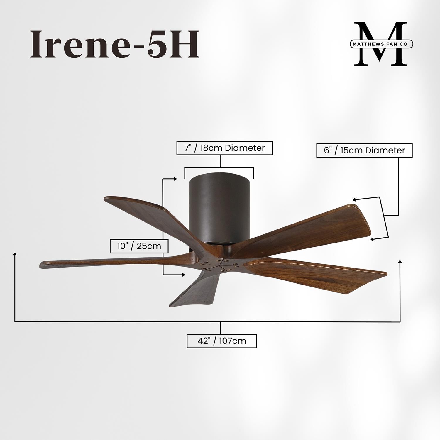 Irene 42 Inch Flush Mount Fan by Matthews Fan Company
