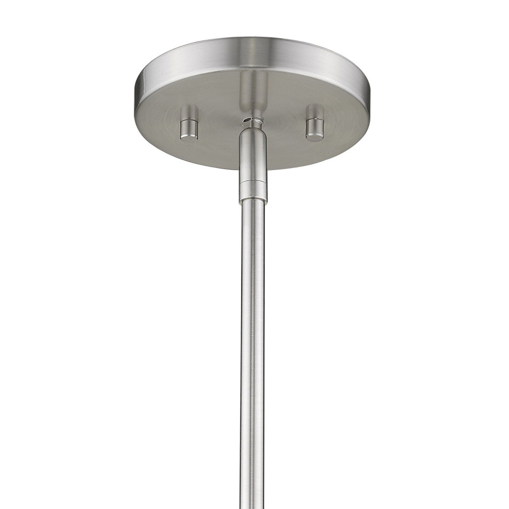 Shown in Satin Nickel finish and -- glass and -- shade