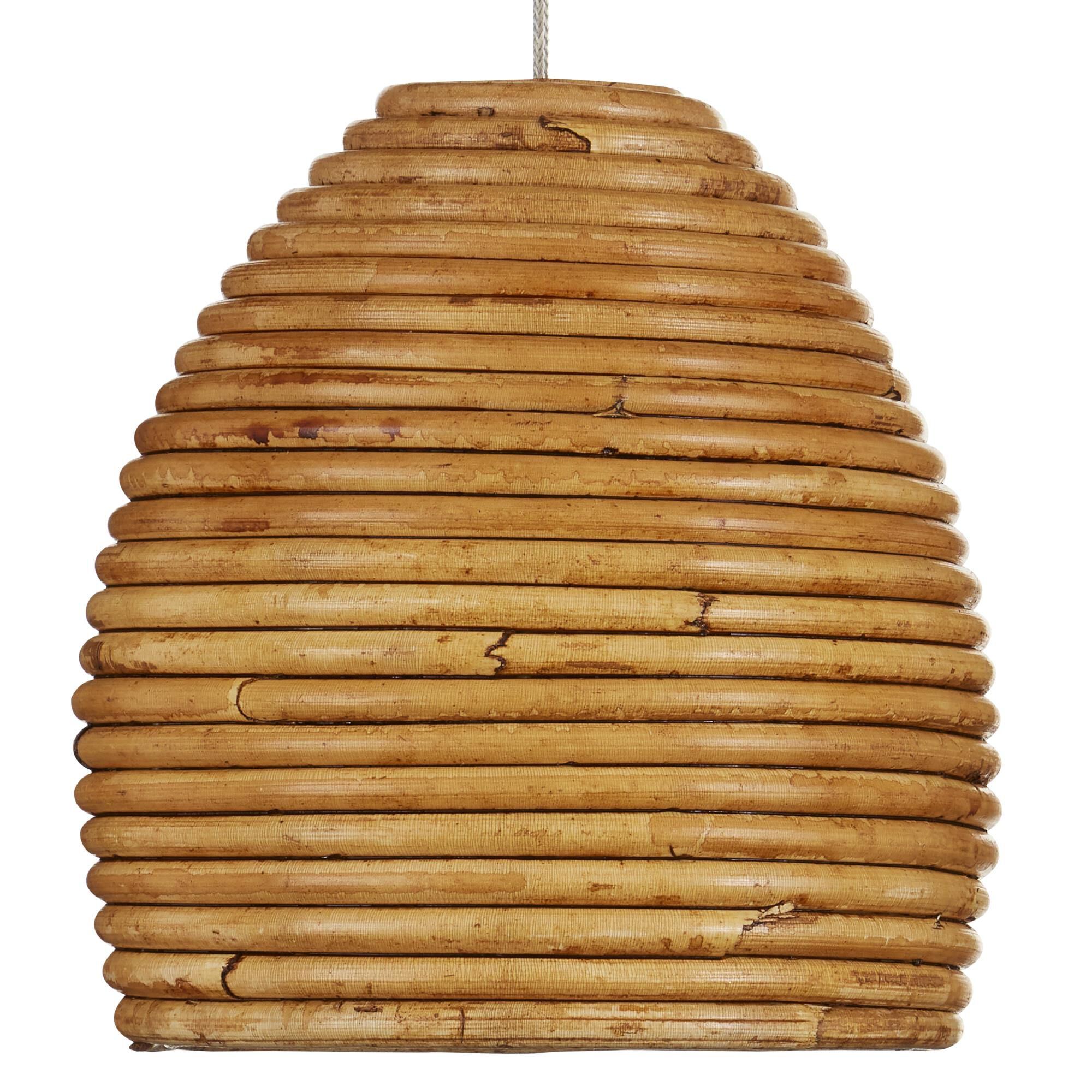 Shown in Natural Rattan/Silver finish and Natural/Rattan/Wood shade