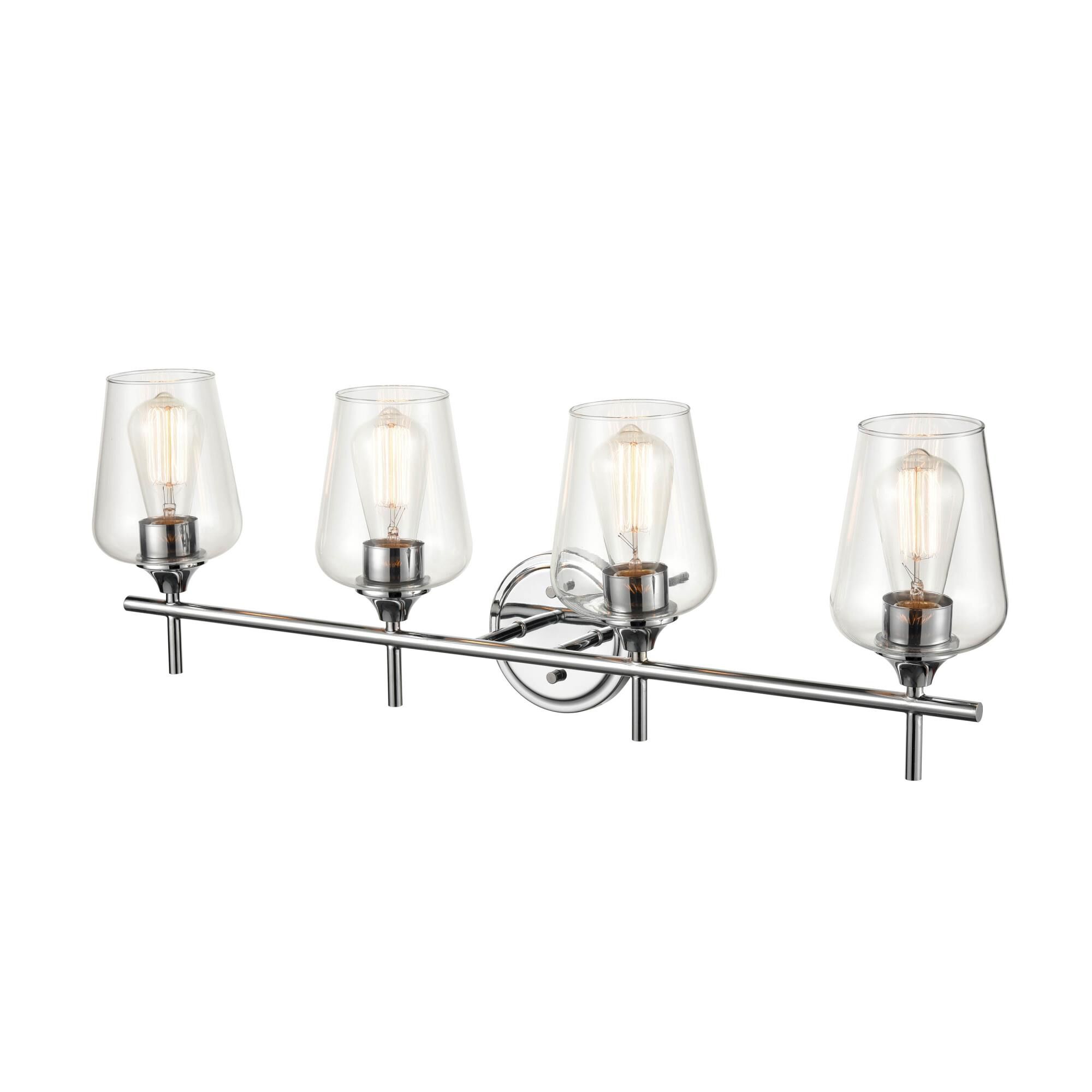 Shown in Chrome finish and Clear glass