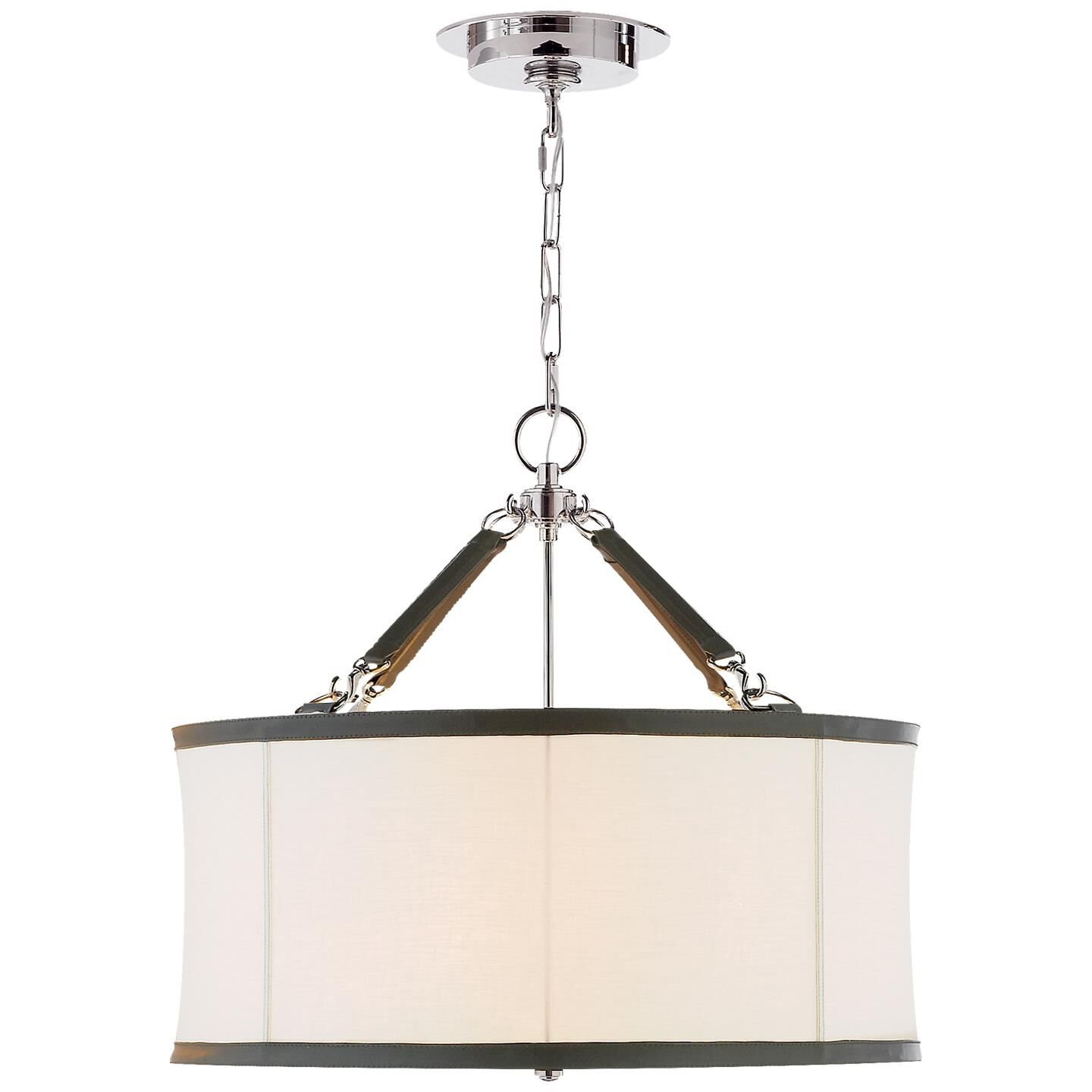 Shown in Polished Nickel finish and Linen shade