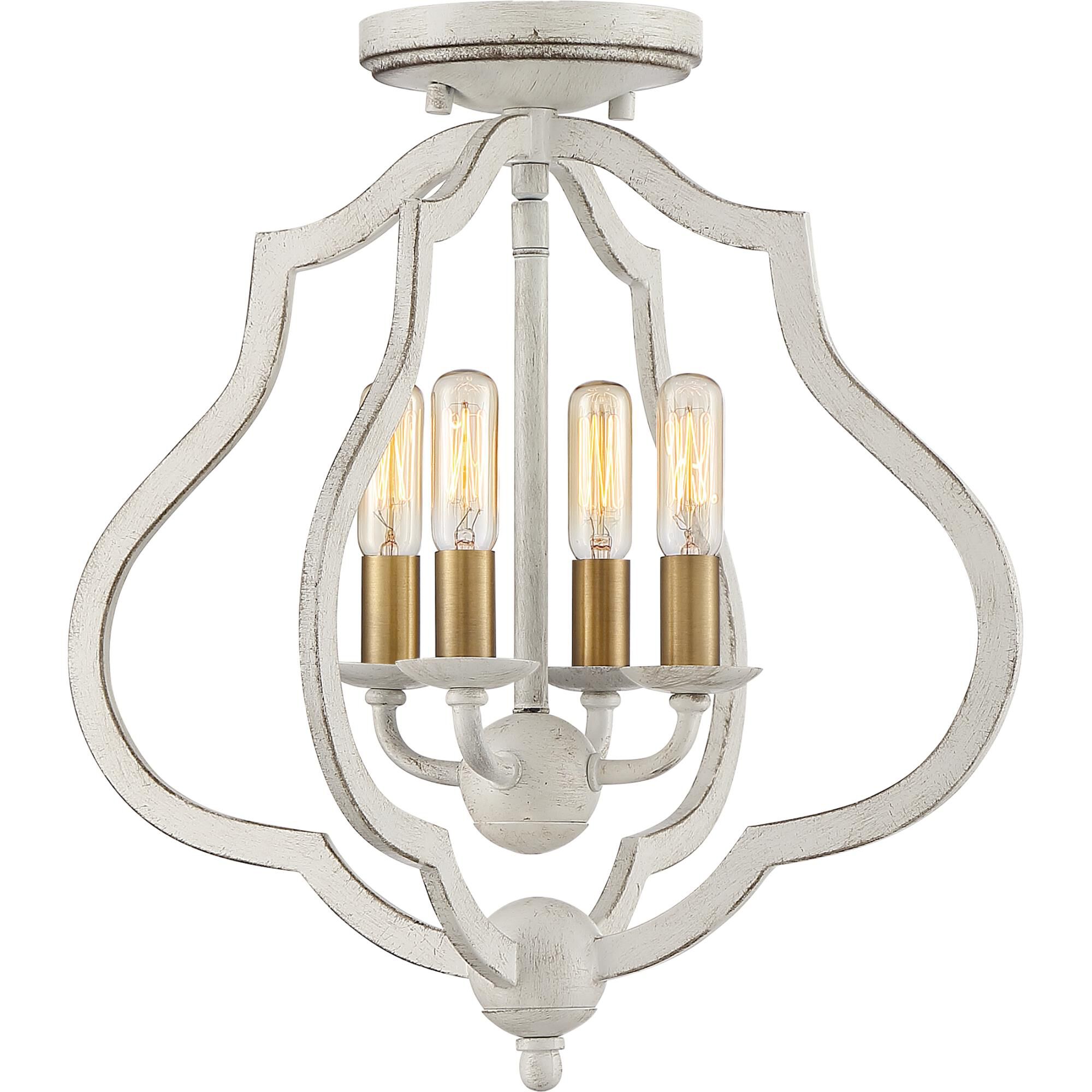15 Inch 4 Light Semi Flush Mount by Quoizel