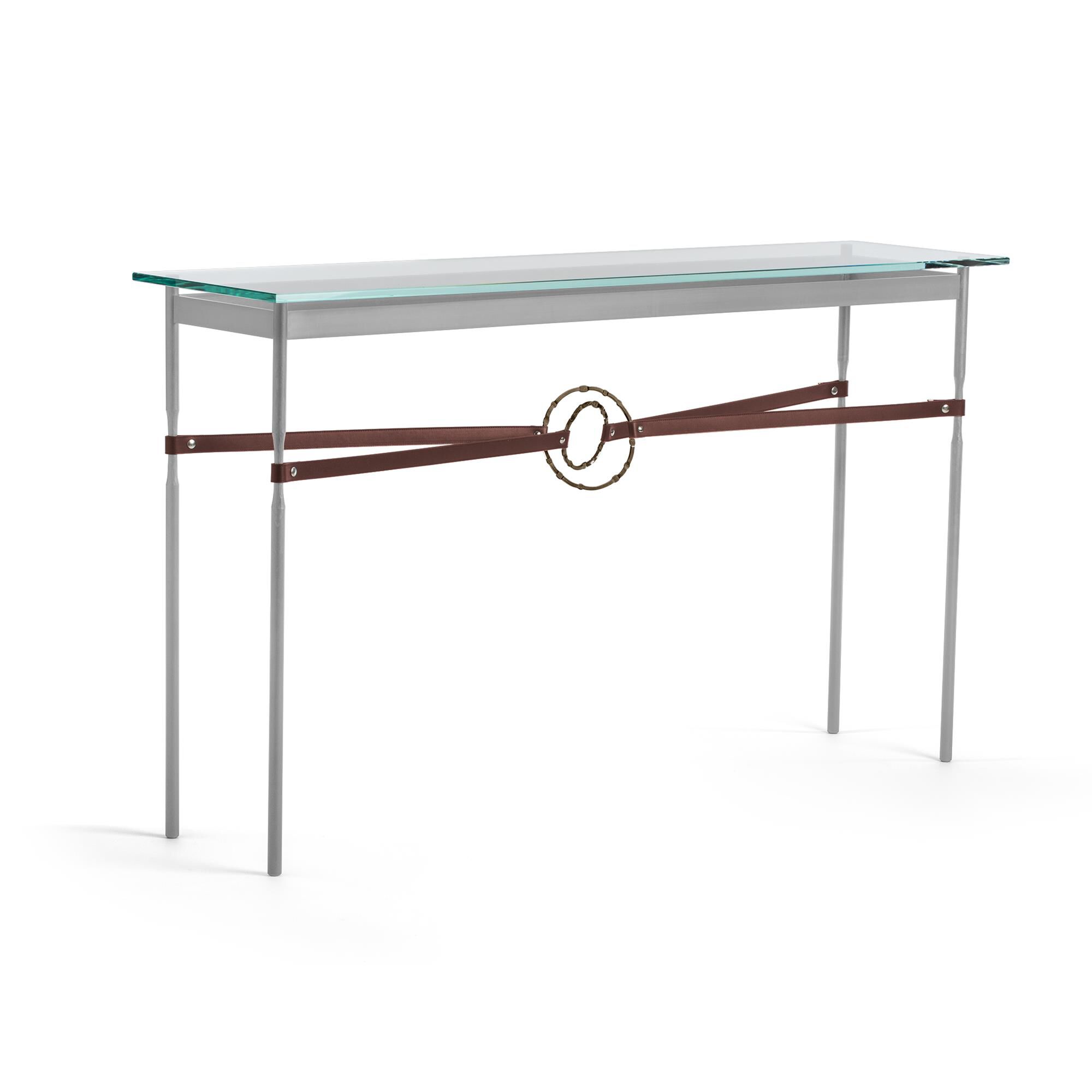 Shown in Vintage Platinum finish and Bronze with Leather British Brown  accent
