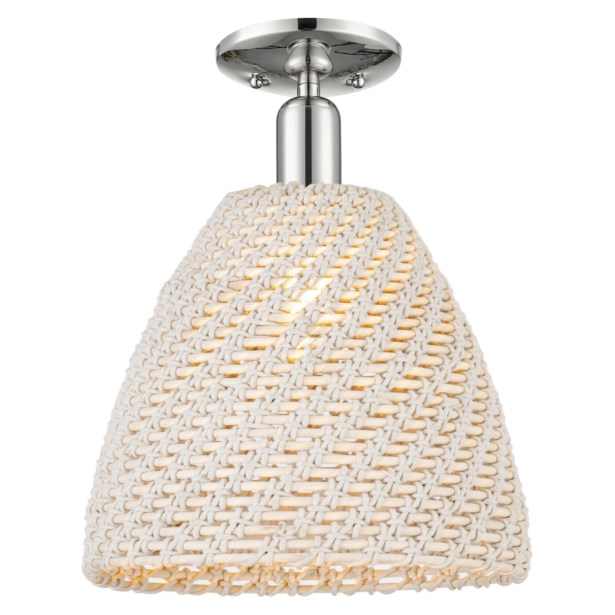 Shown in Polished Nickel finish and Natural shade