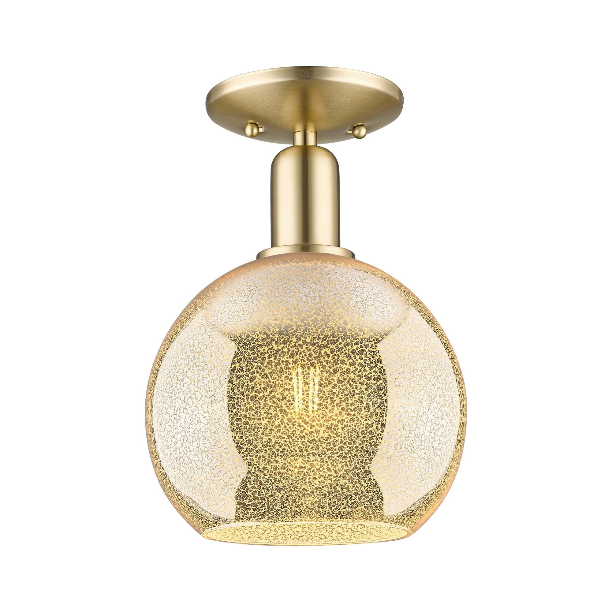 Shown in Champagne Bronze finish and Mercury glass