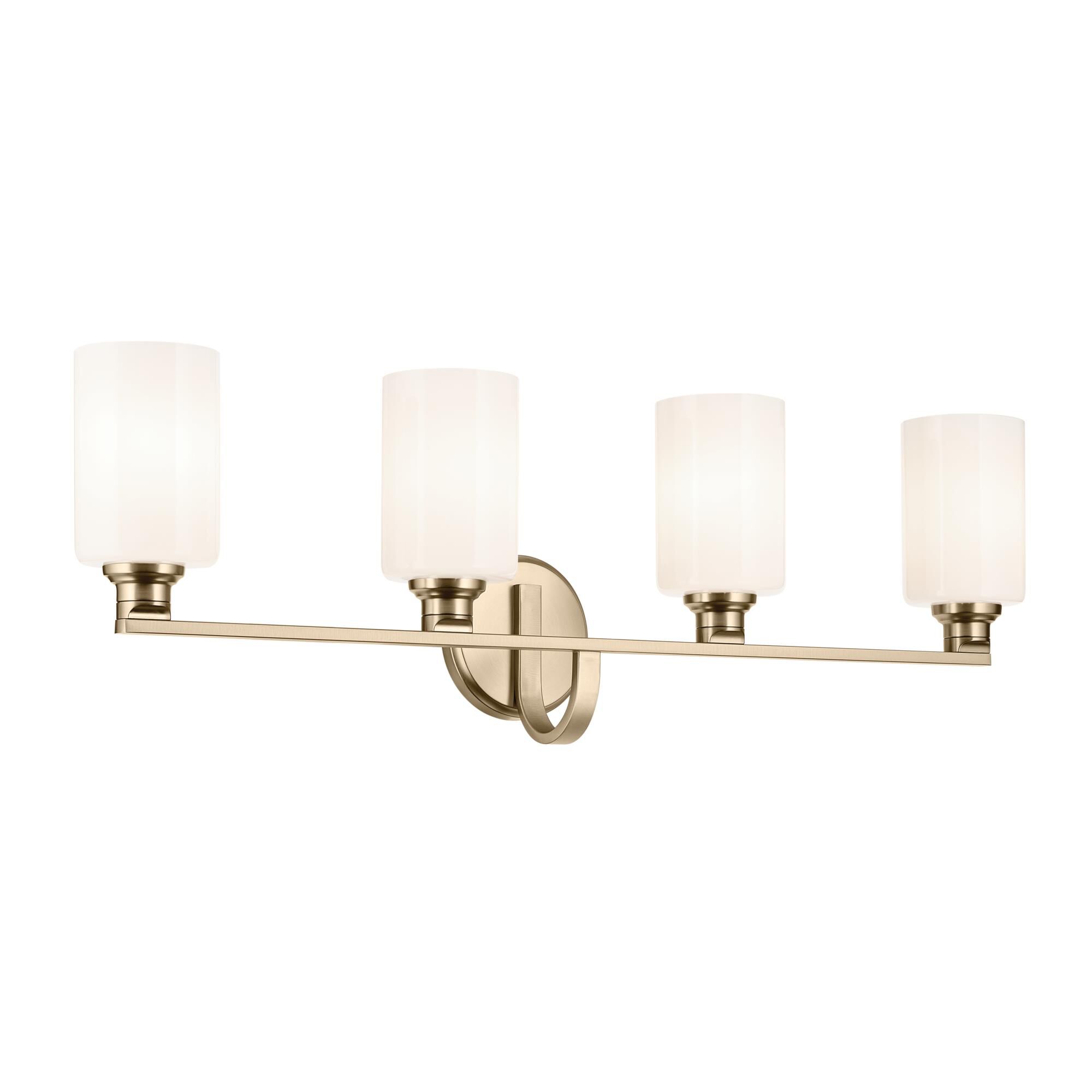 Shown in Champagne Bronze finish and Opal glass