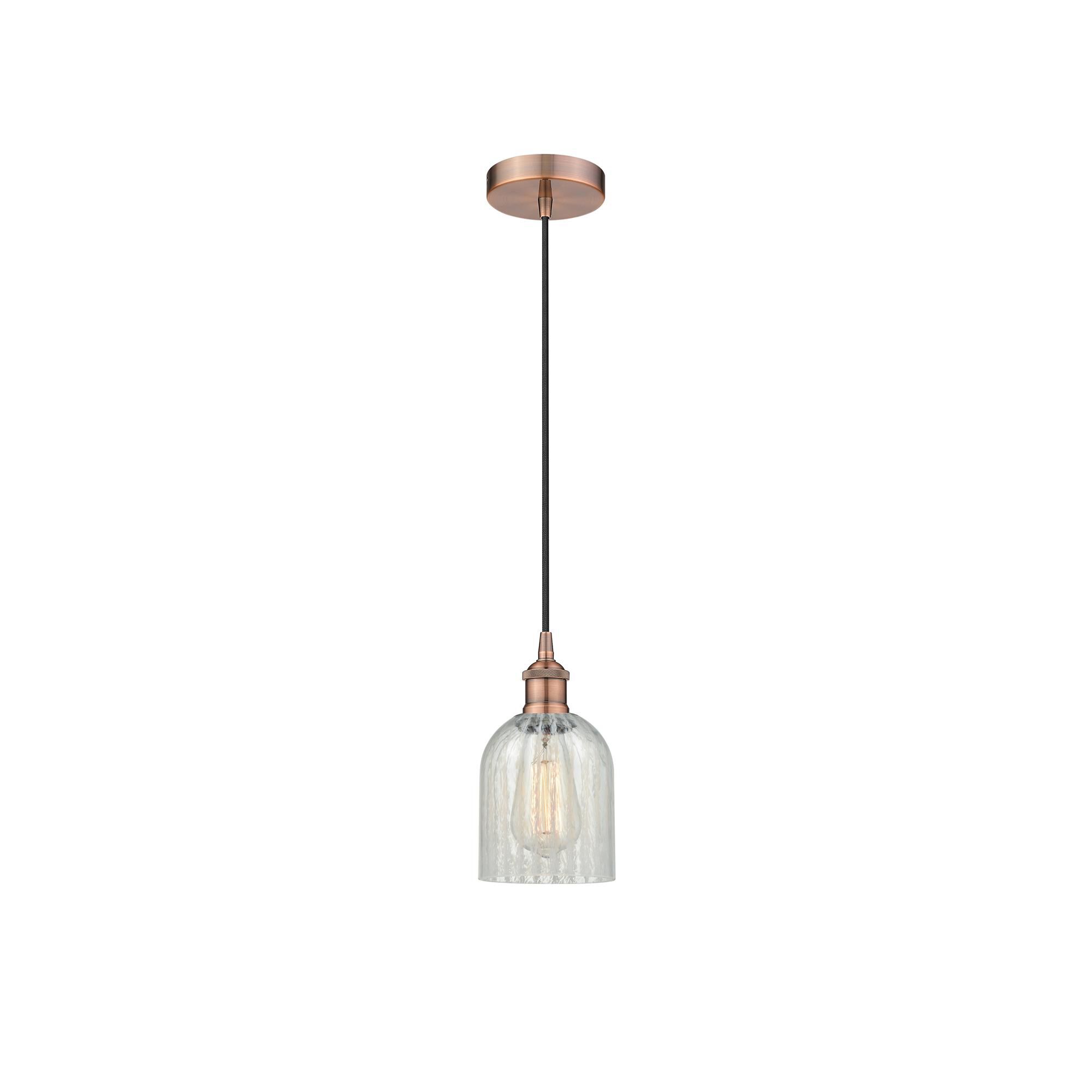 Shown in Antique Copper finish and Mouchette glass