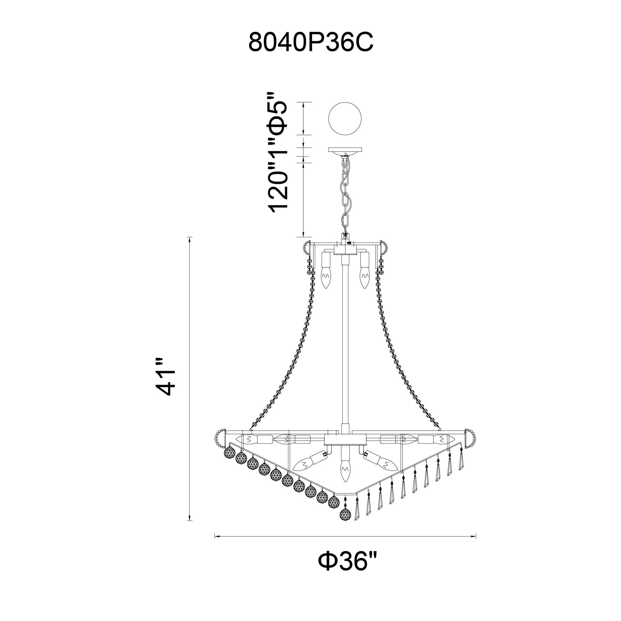 Kingdom 36 Inch 20 Light Chandelier by CWI Lighting