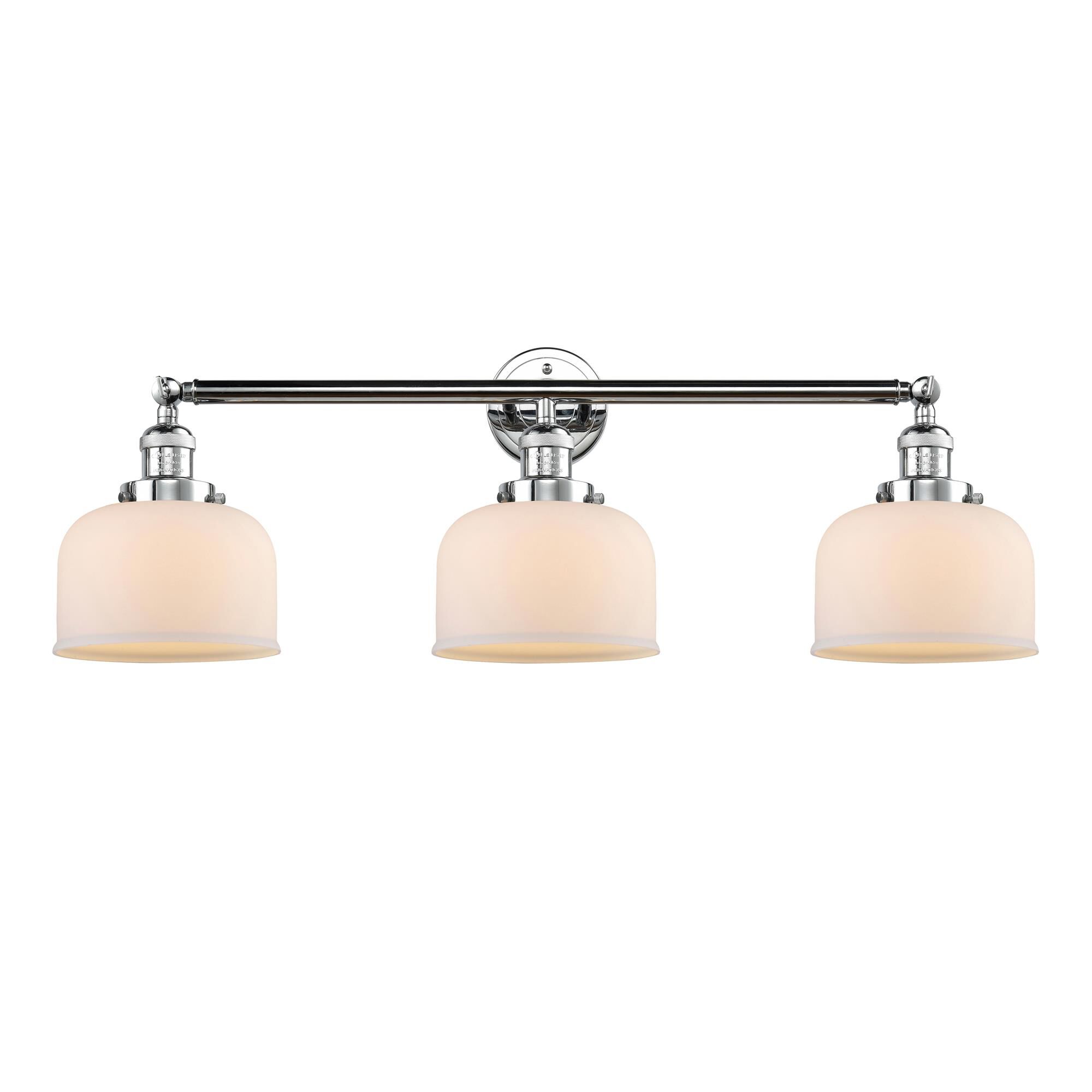 Shown in Polished Chrome finish and Matte White Cased glass