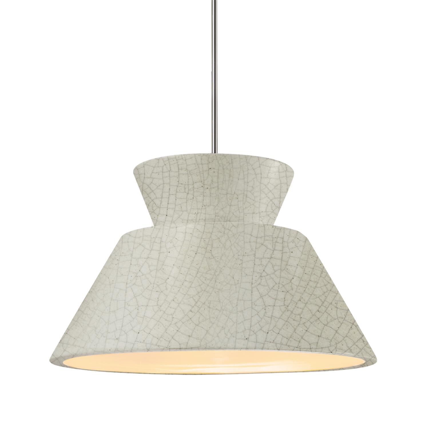 Shown in Polished Chrome finish and White Crackle shade