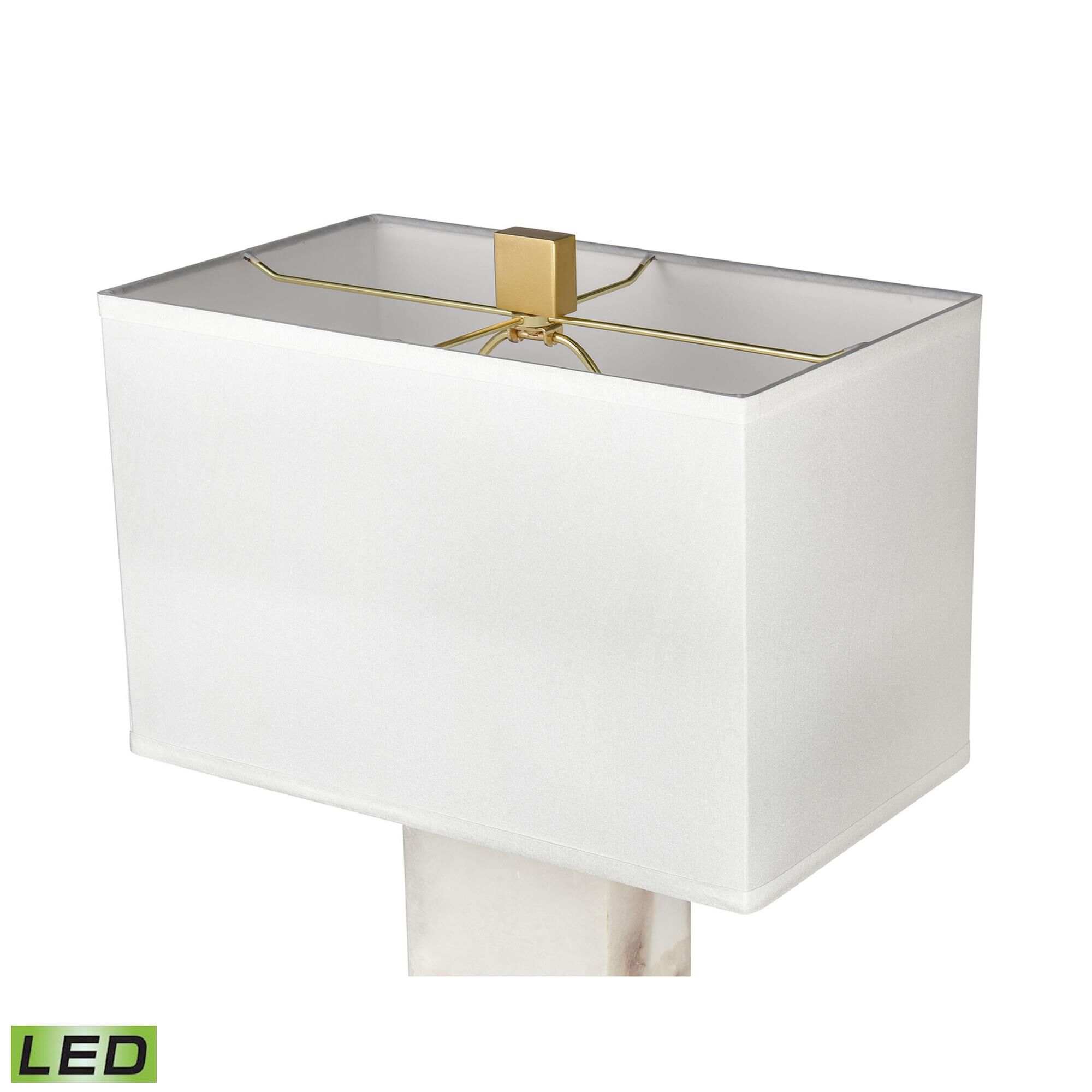 Shown in White finish and White Faux Silk Hardback shade