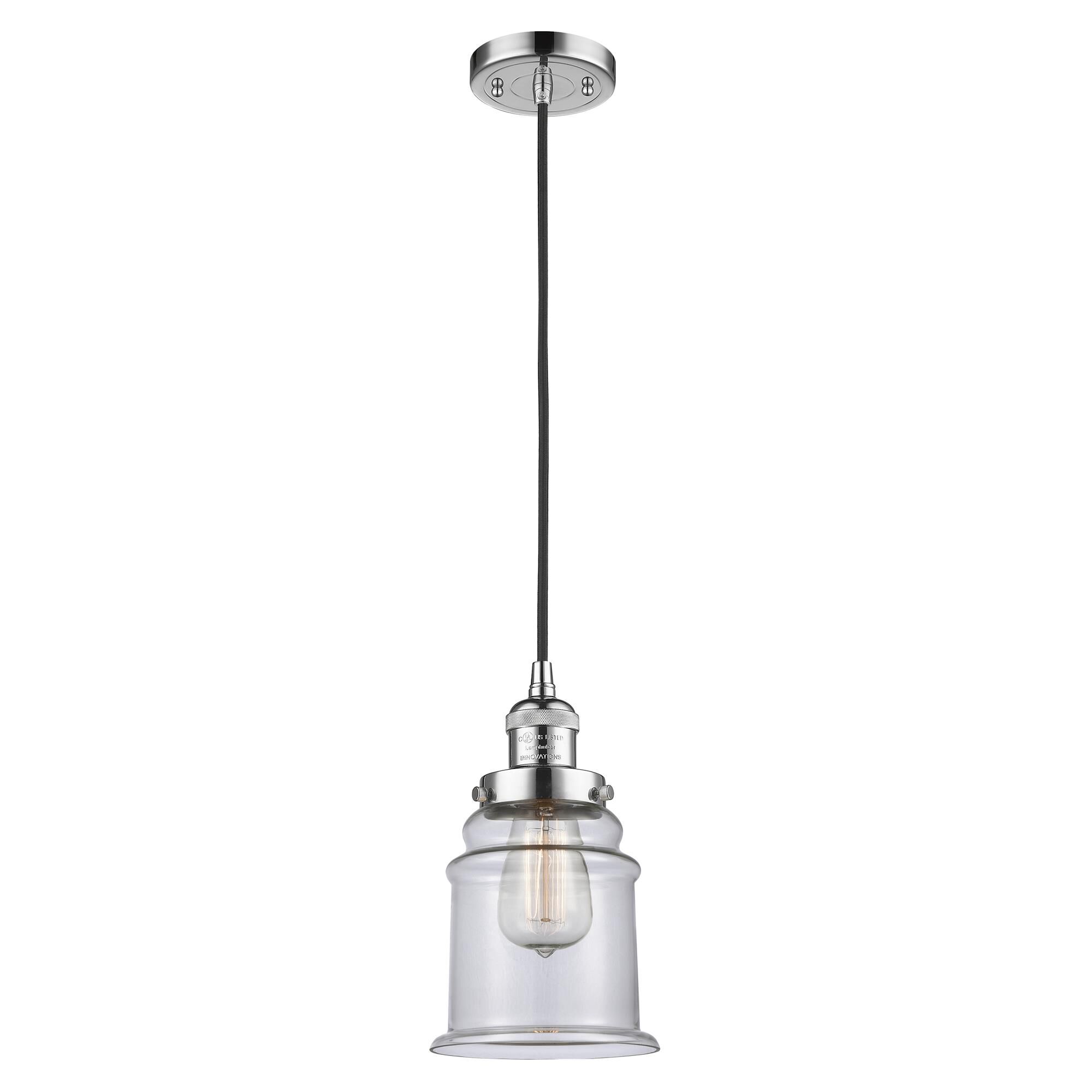 Shown in Polished Chrome finish and Clear glass
