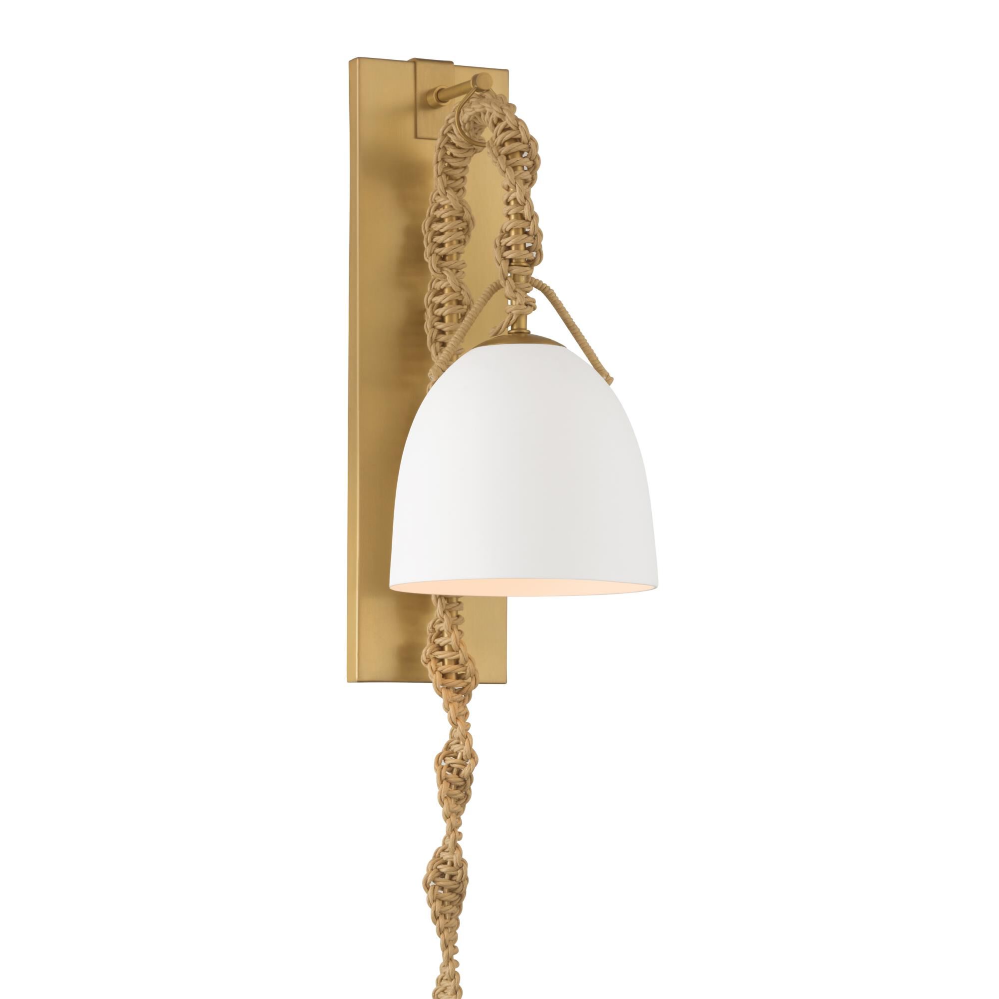 Shown in Legacy Brass finish and White shade