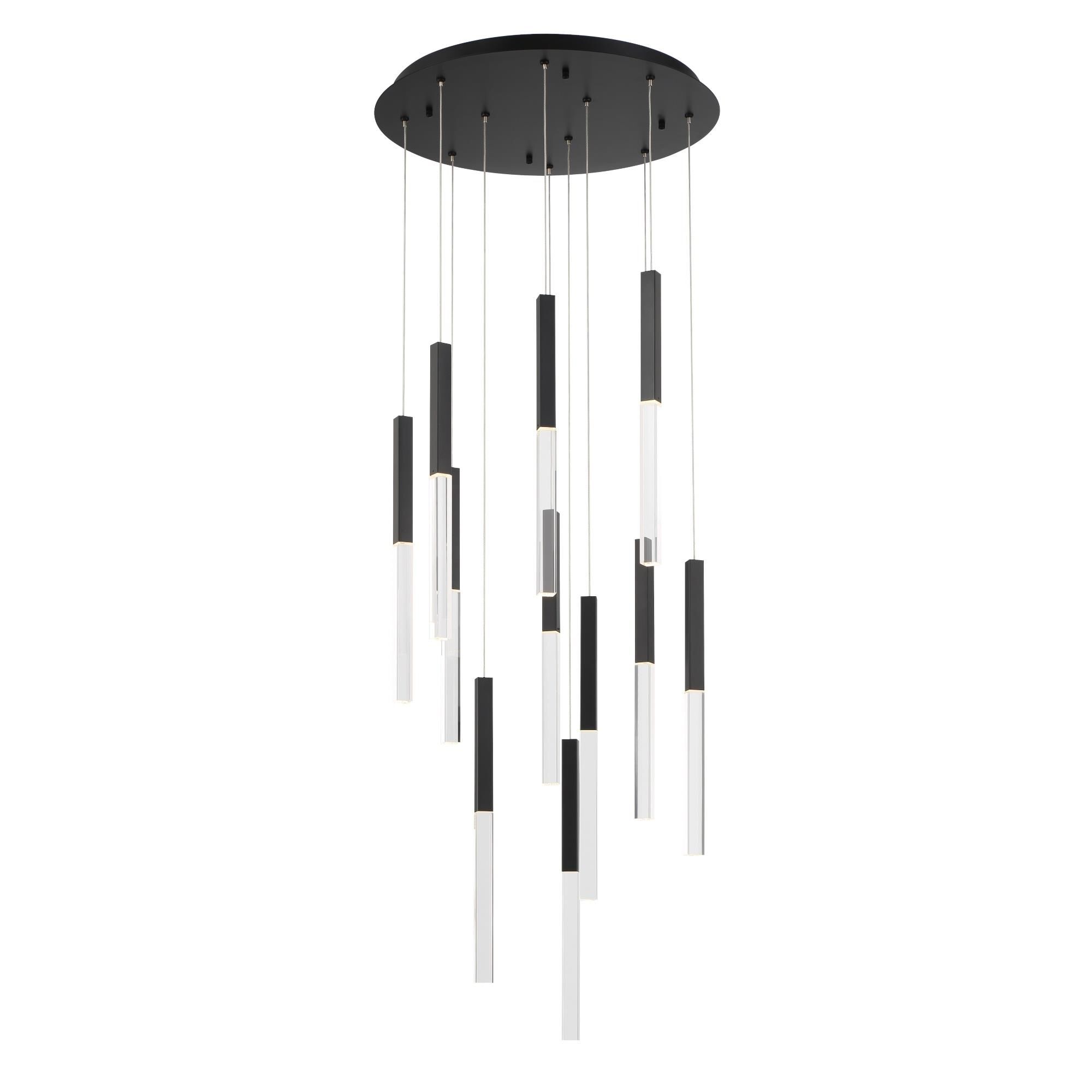Shown in Black finish and Clear Crystal glass