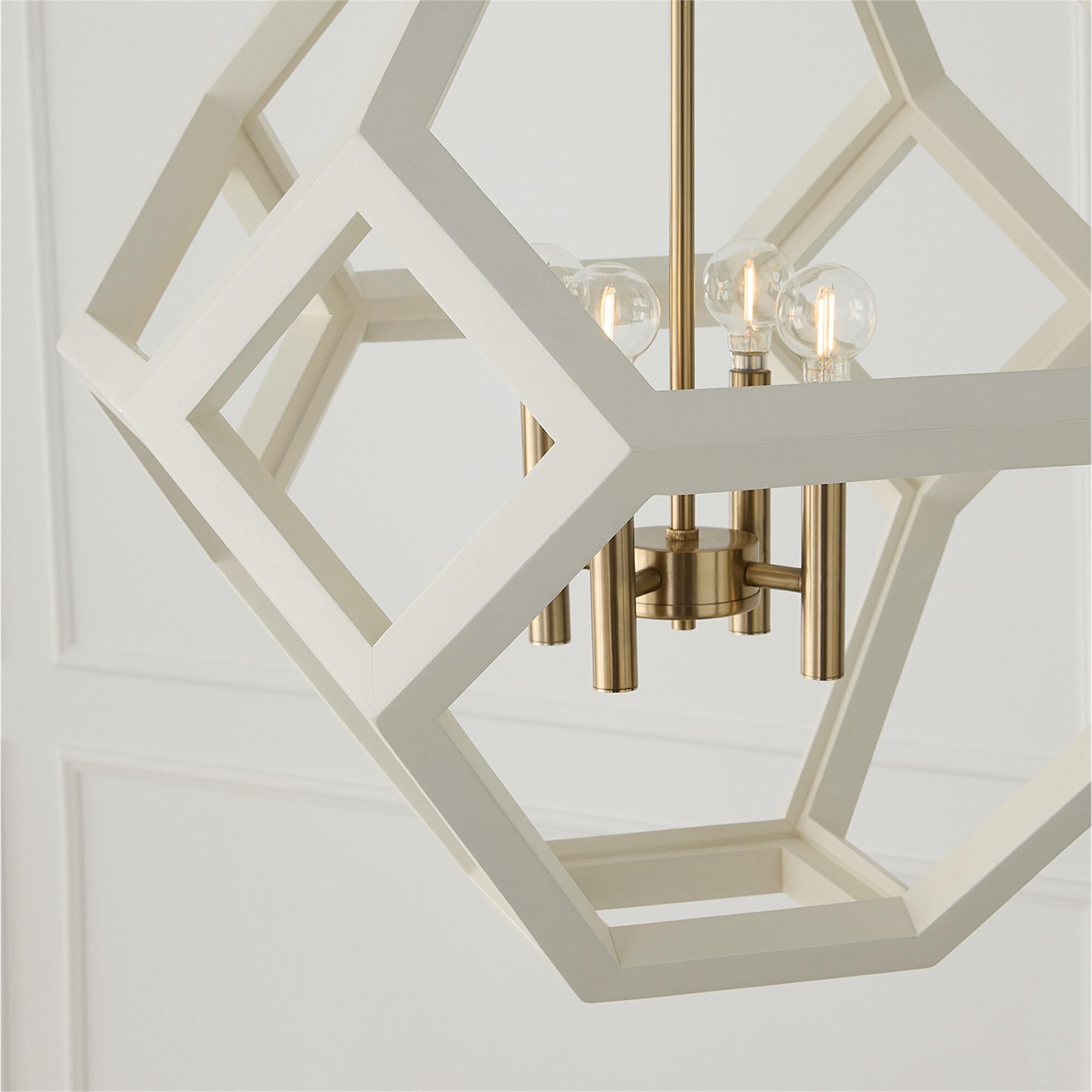 Shown in Flat White And Matte Brass finish