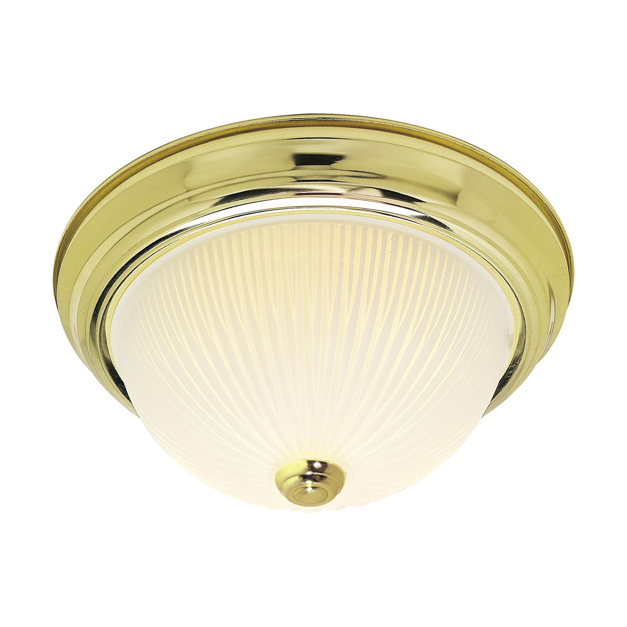 Shown in Polished Brass finish and Frosted Ribbed glass
