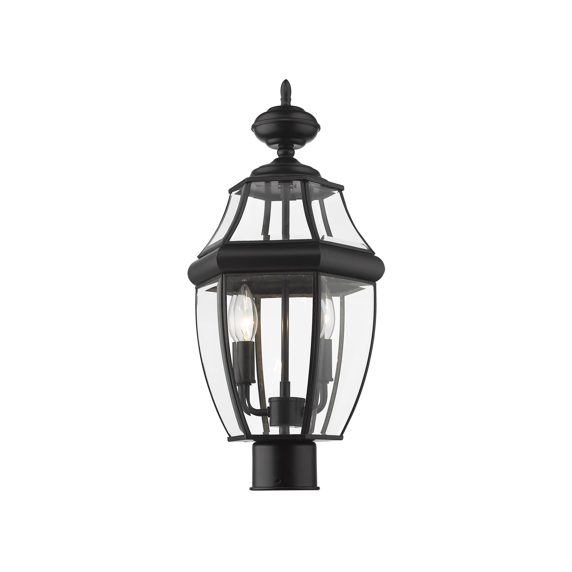 Shown in Black finish and Glass shade
