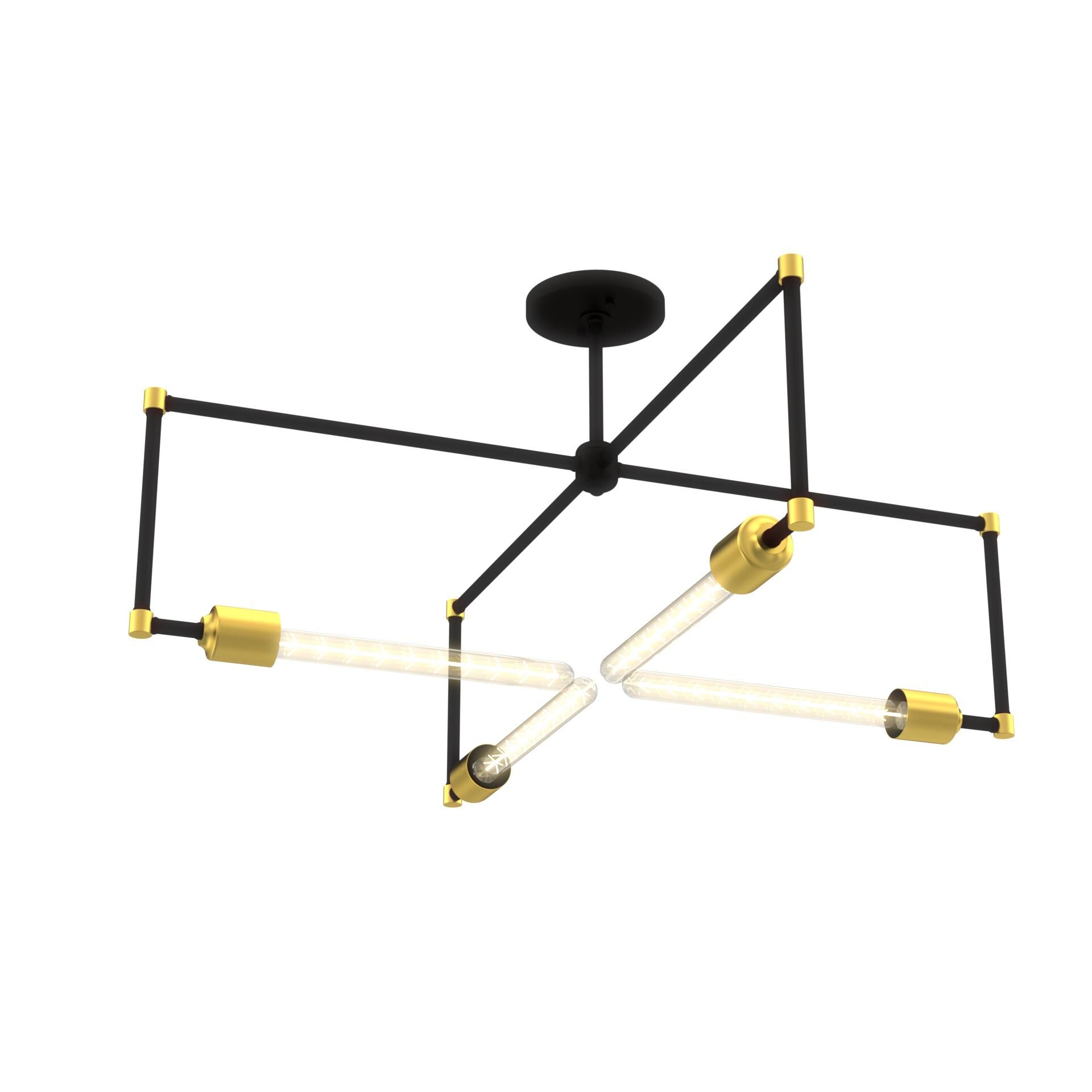 Shown in Flat Black and Brass finish