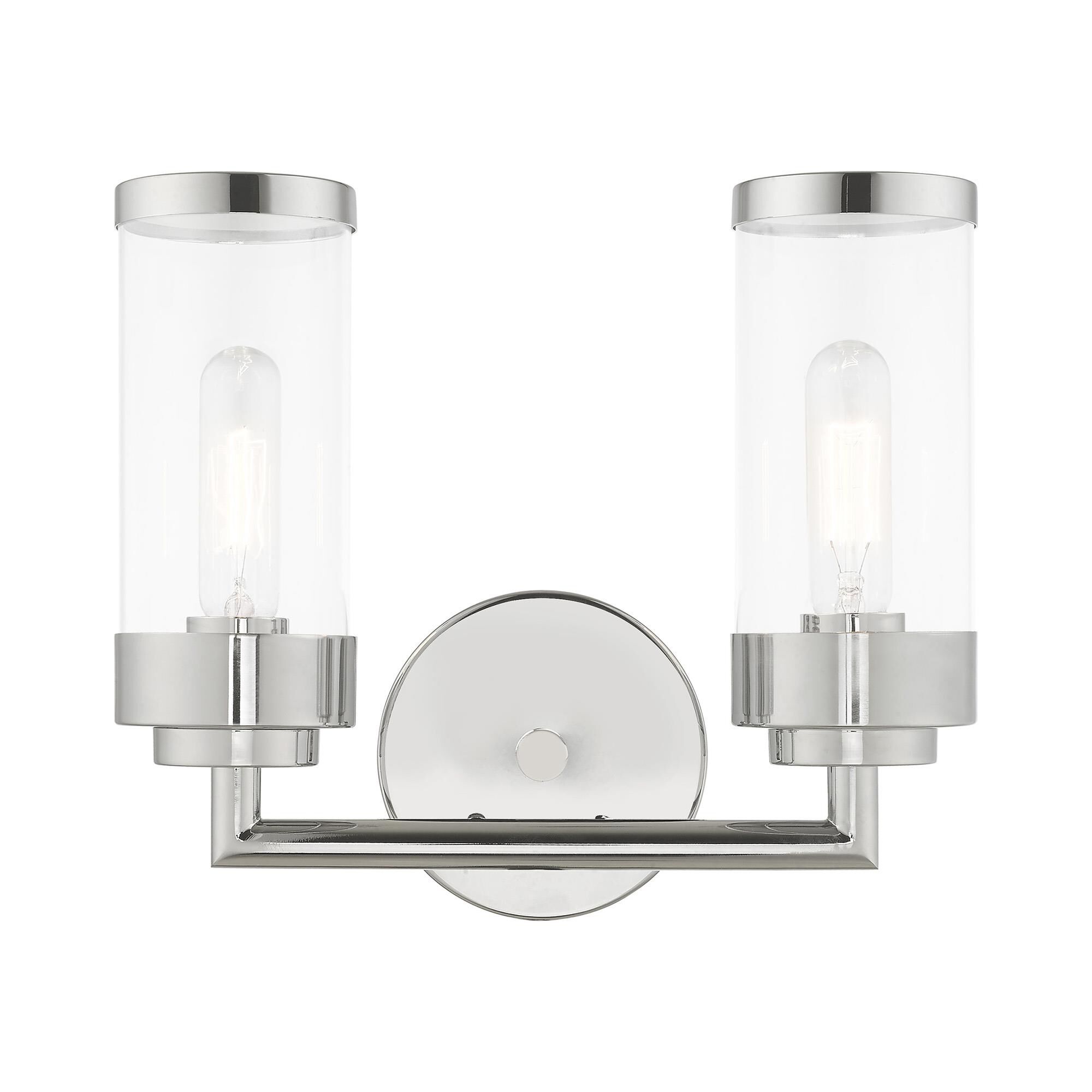 Shown in Polished Chrome finish and Clear glass