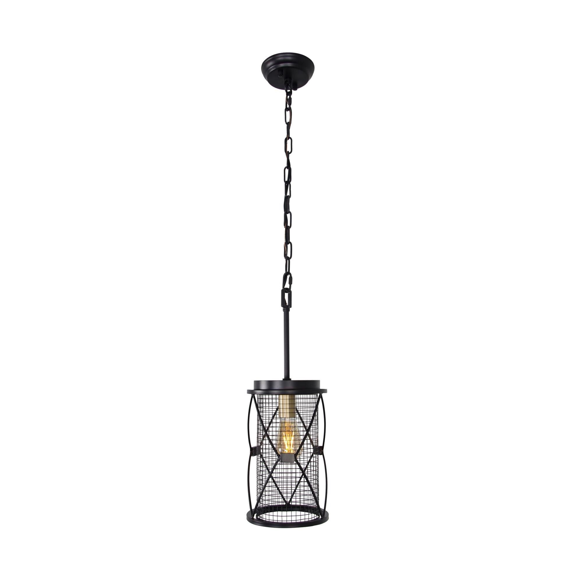 Shown in Warm Bronze/Gold finish and Warm Bronze Diamond Shaped Metalwork Over Mesh shade