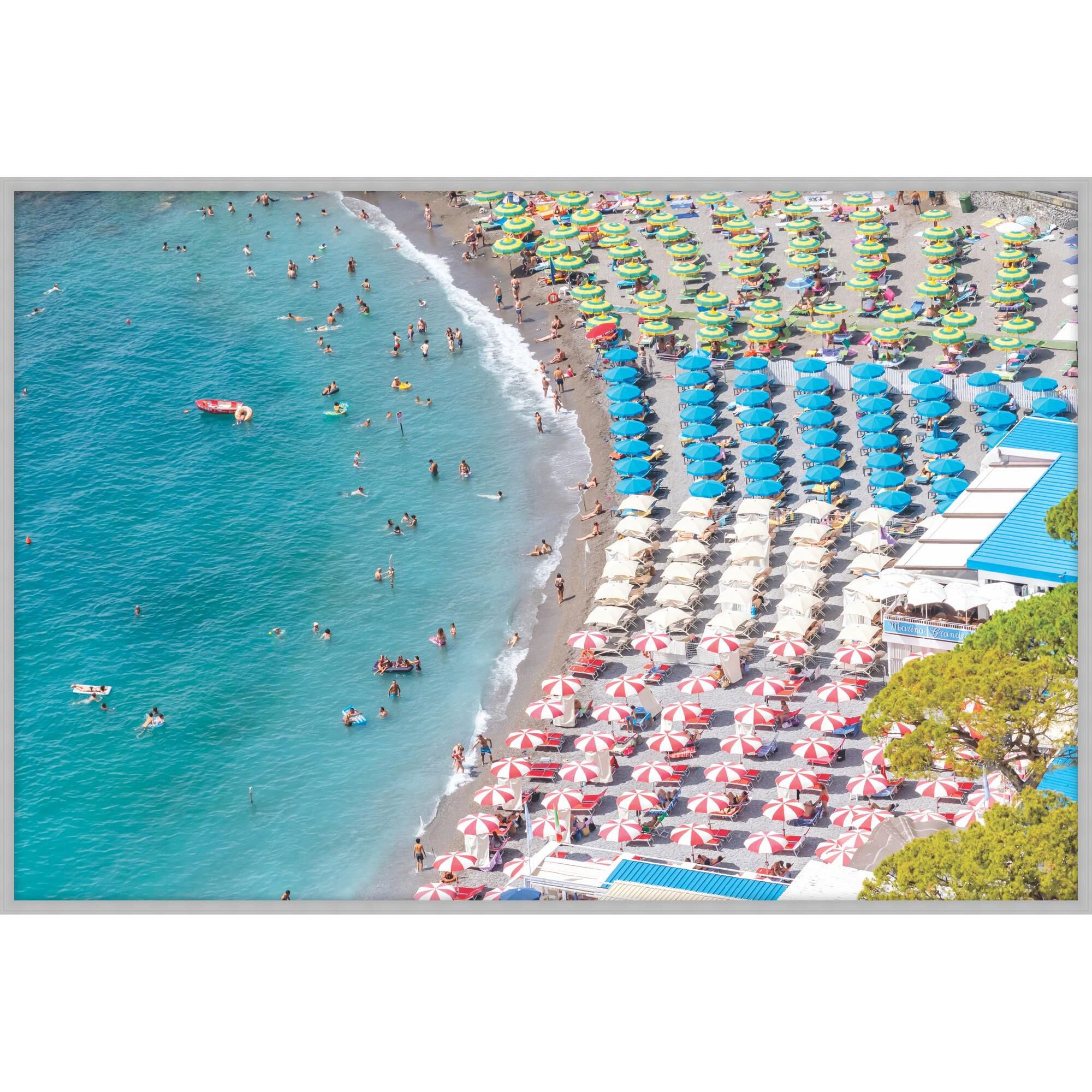 Rs Photo Amalfi Coast Umbrellas Print by LEVEL57