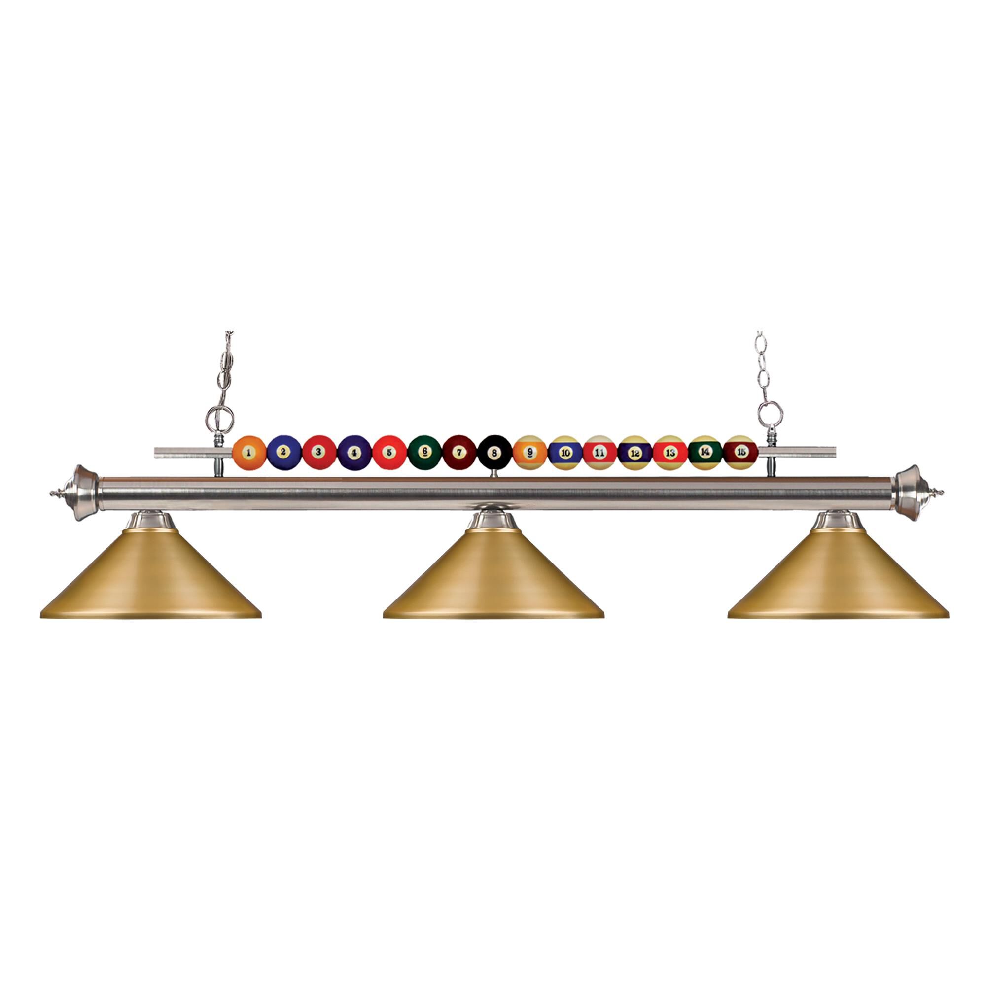 Shown in Brushed Nickel finish and Steel glass and Steel shade