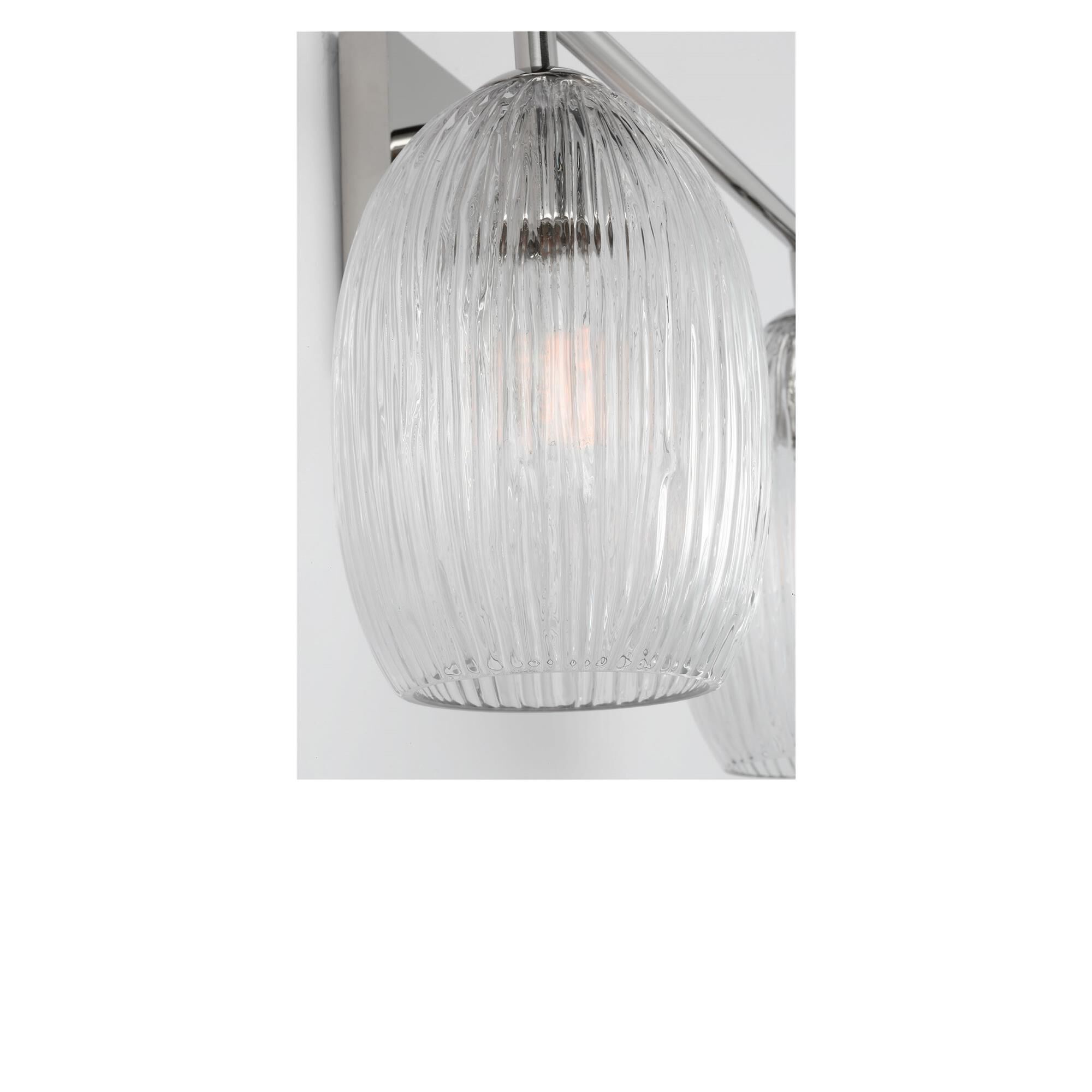 Shown in Polished Nickel finish and Striped Clear glass