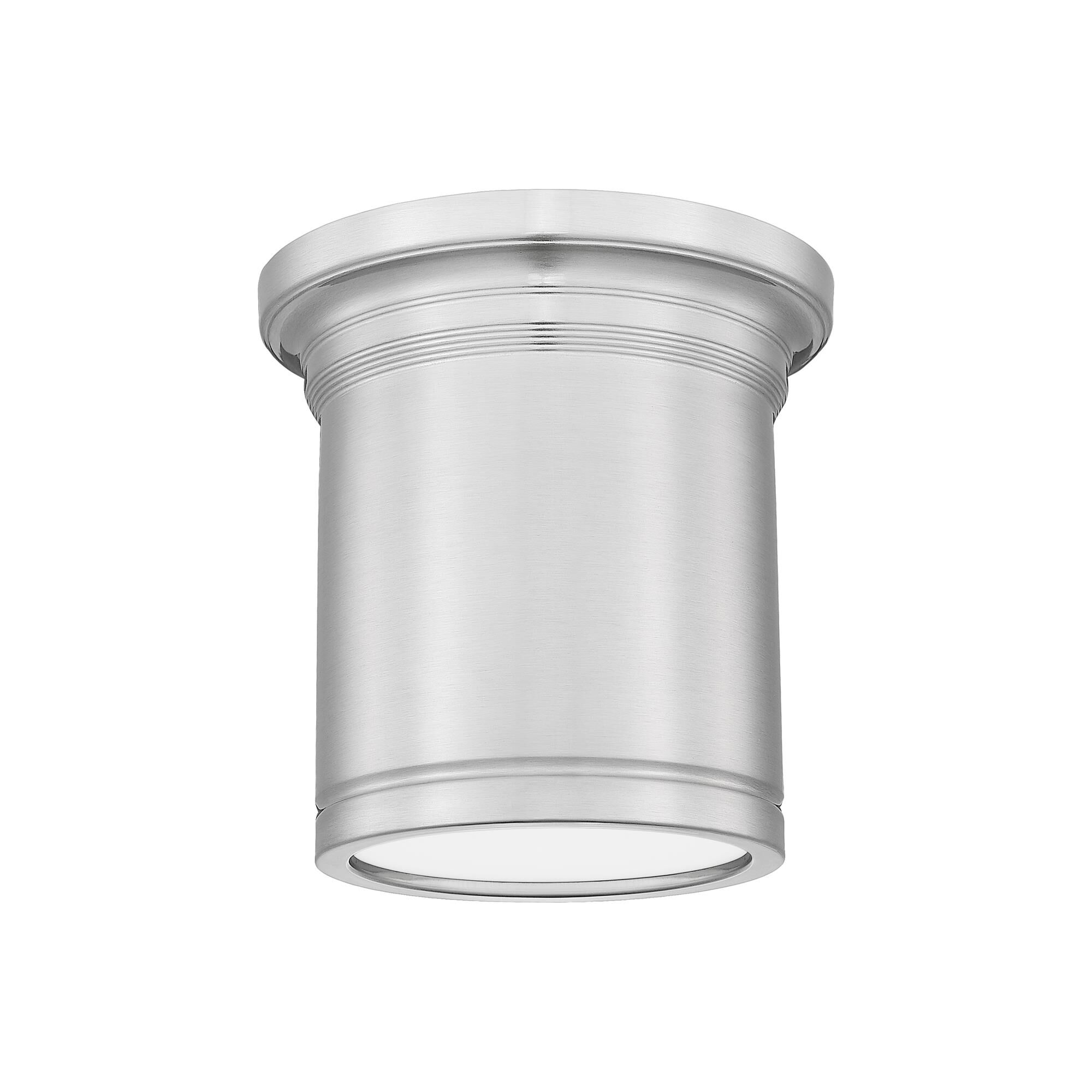 Shown in Brushed Nickel finish and White glass