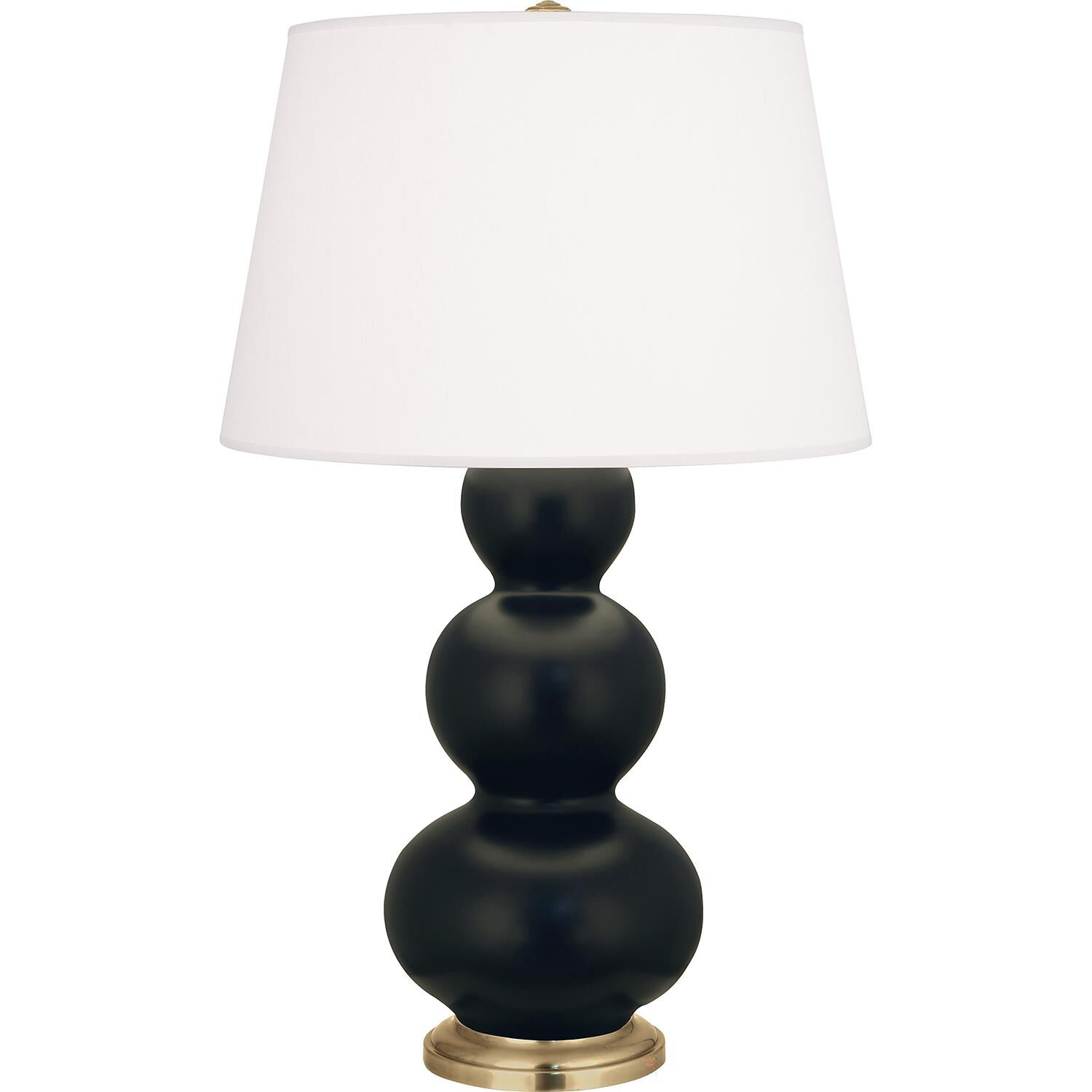 Shown in Matte Obsidian finish and Pearl shade and Antique Natural Brass accent